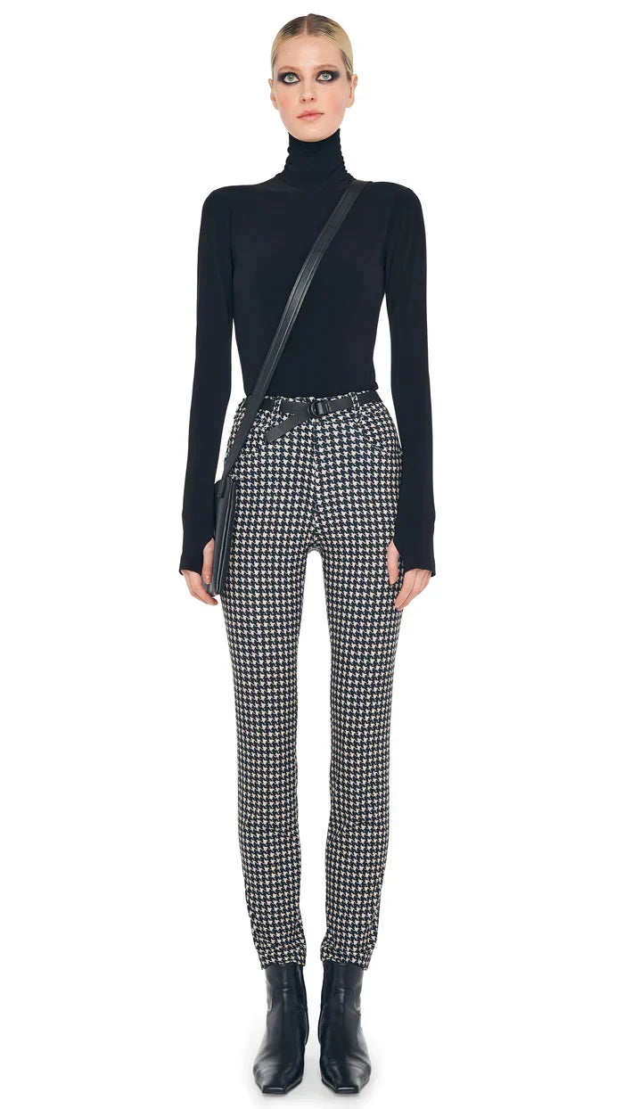 Slim Fit Long Sleeve Turtle Top - Black
