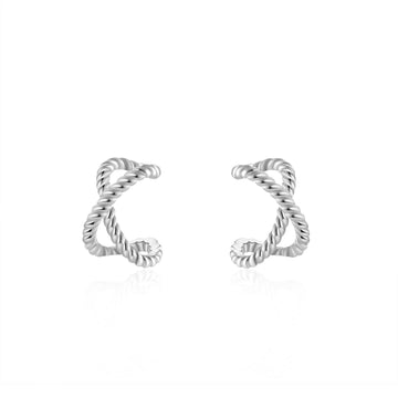 Criss Cross Cuffs Silver Earring