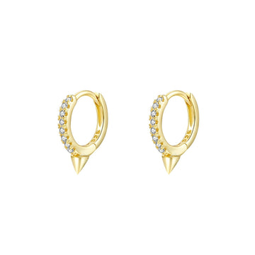 CZ Spike Huggie Earrings