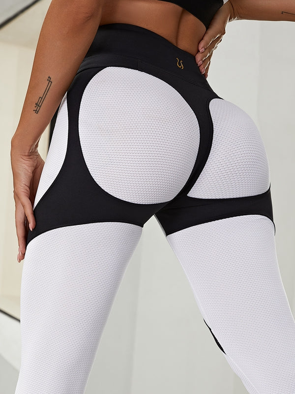Fly-Eye Fishnet Breathable PU Booty Leggings