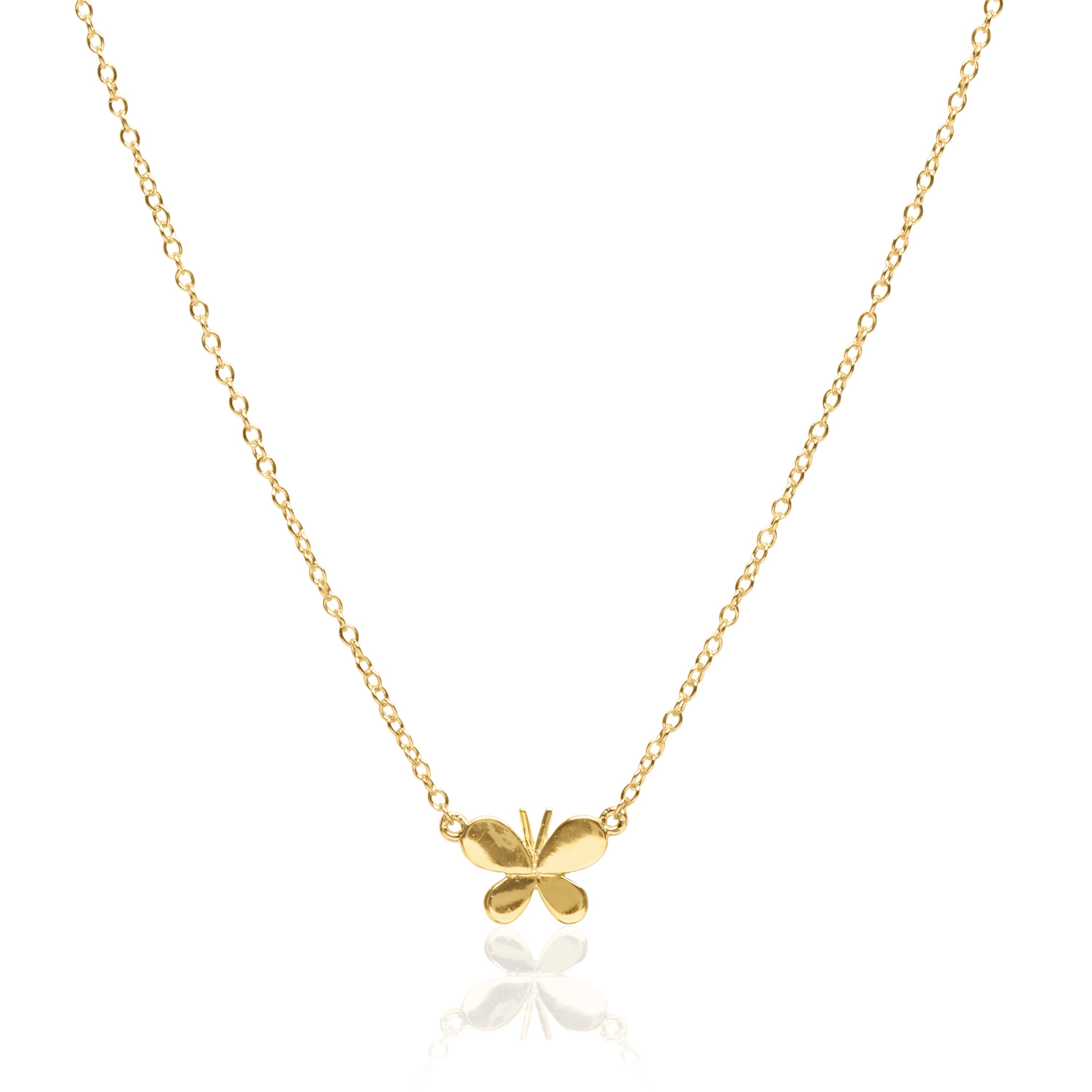 Butterfly Charm Silver Necklace