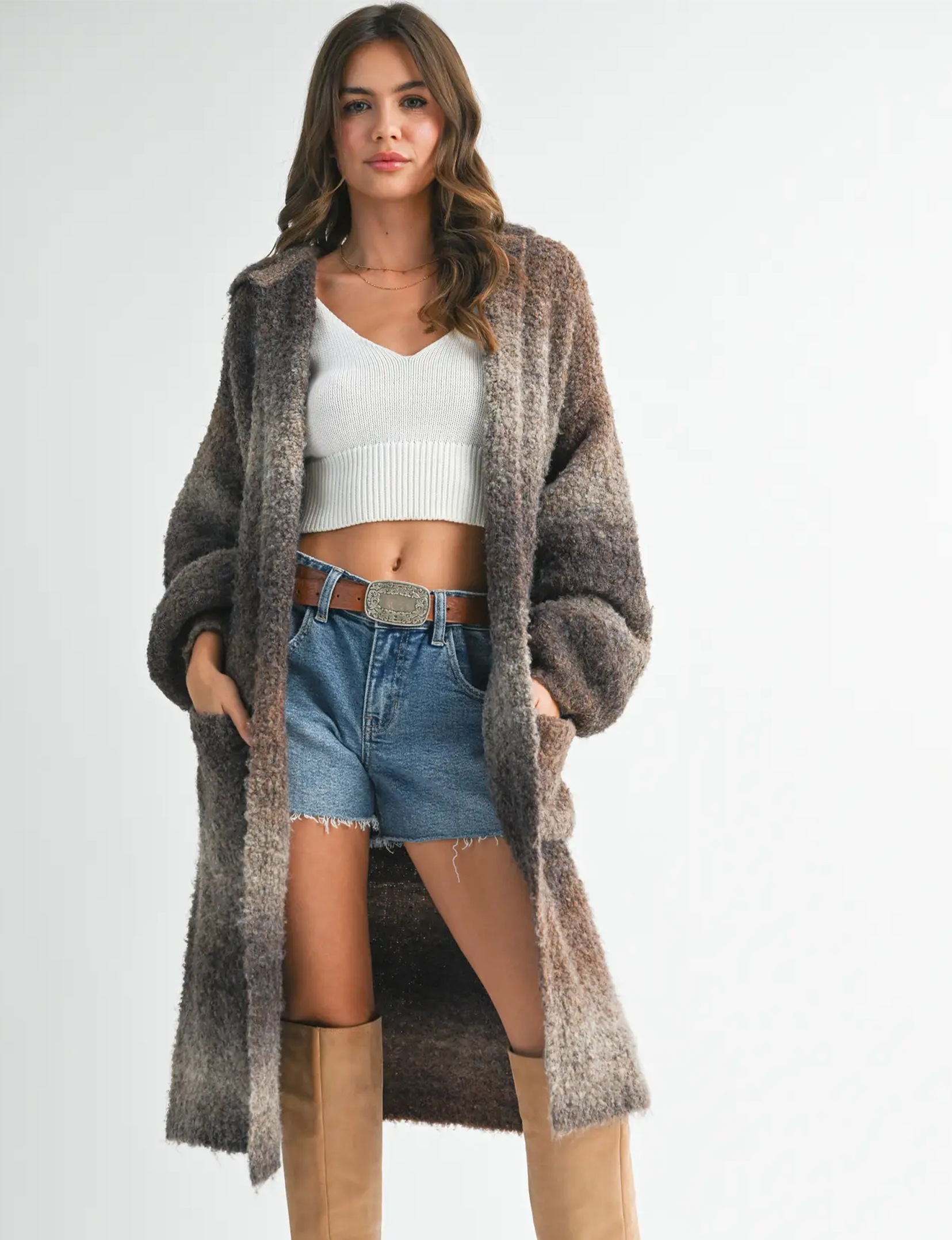 Nelsi Cardigan, Multi Brown
