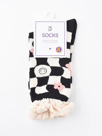 Maddison Checkered Smile Socks