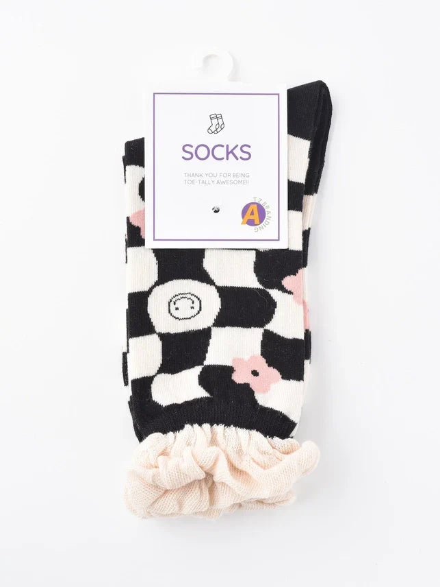 Maddison Checkered Smile Socks