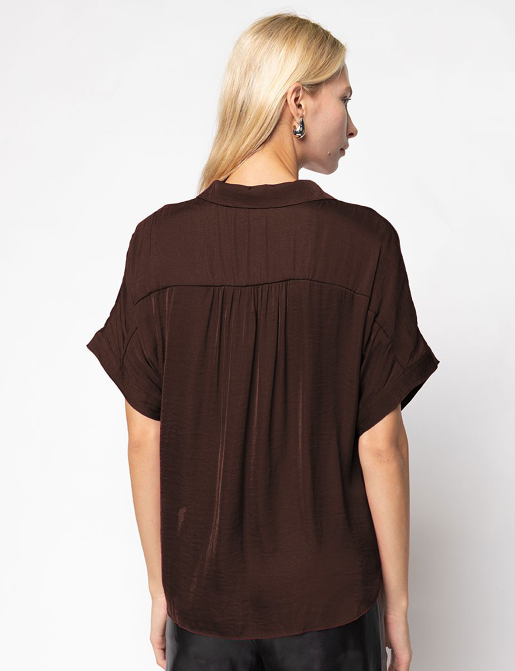 Astel Satin Blouse, Chocolate
