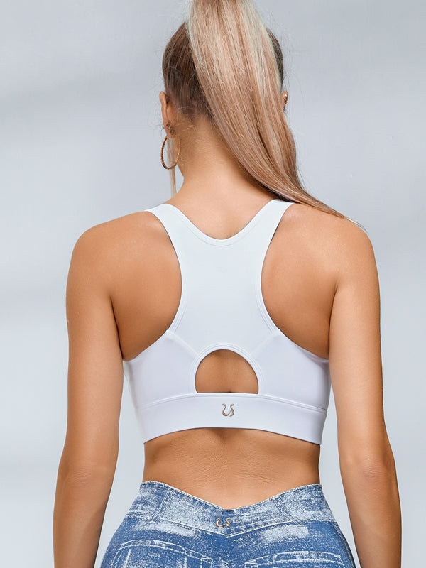 Deep V Back Denim Scrunch Bum Zipper High-support Tracksuit