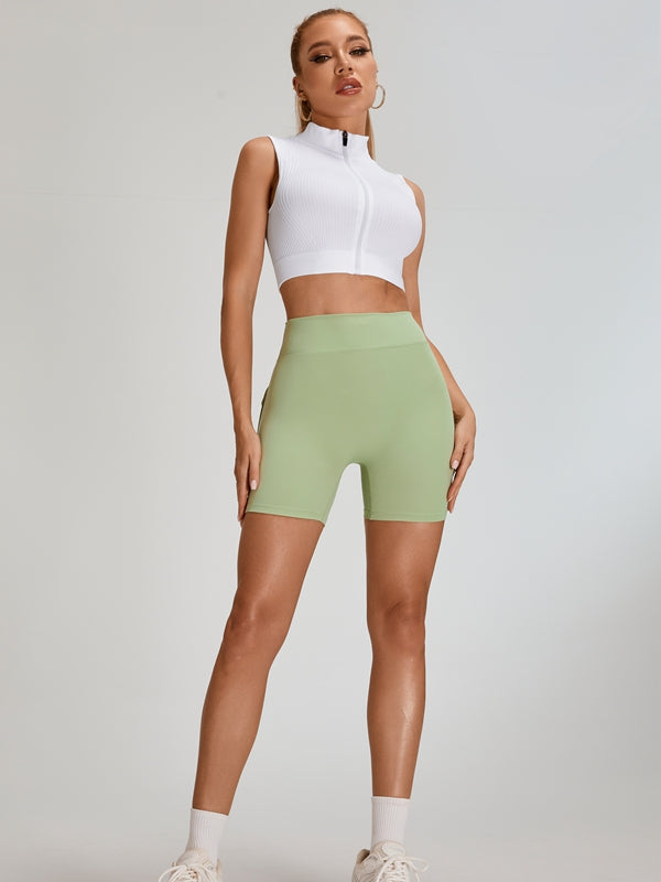 Deep V Back Pocket Scrunch Bum Zipper Short Tracksuit