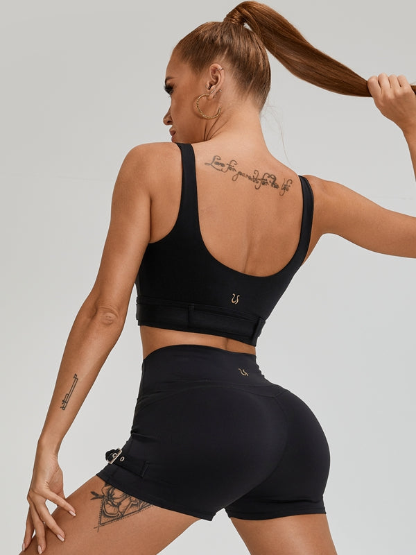 Button Backless Sports Bras