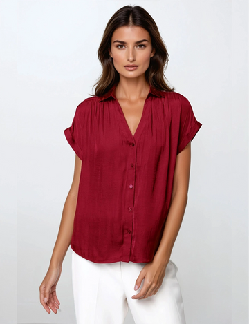 Laney Blouse, Crimson Red