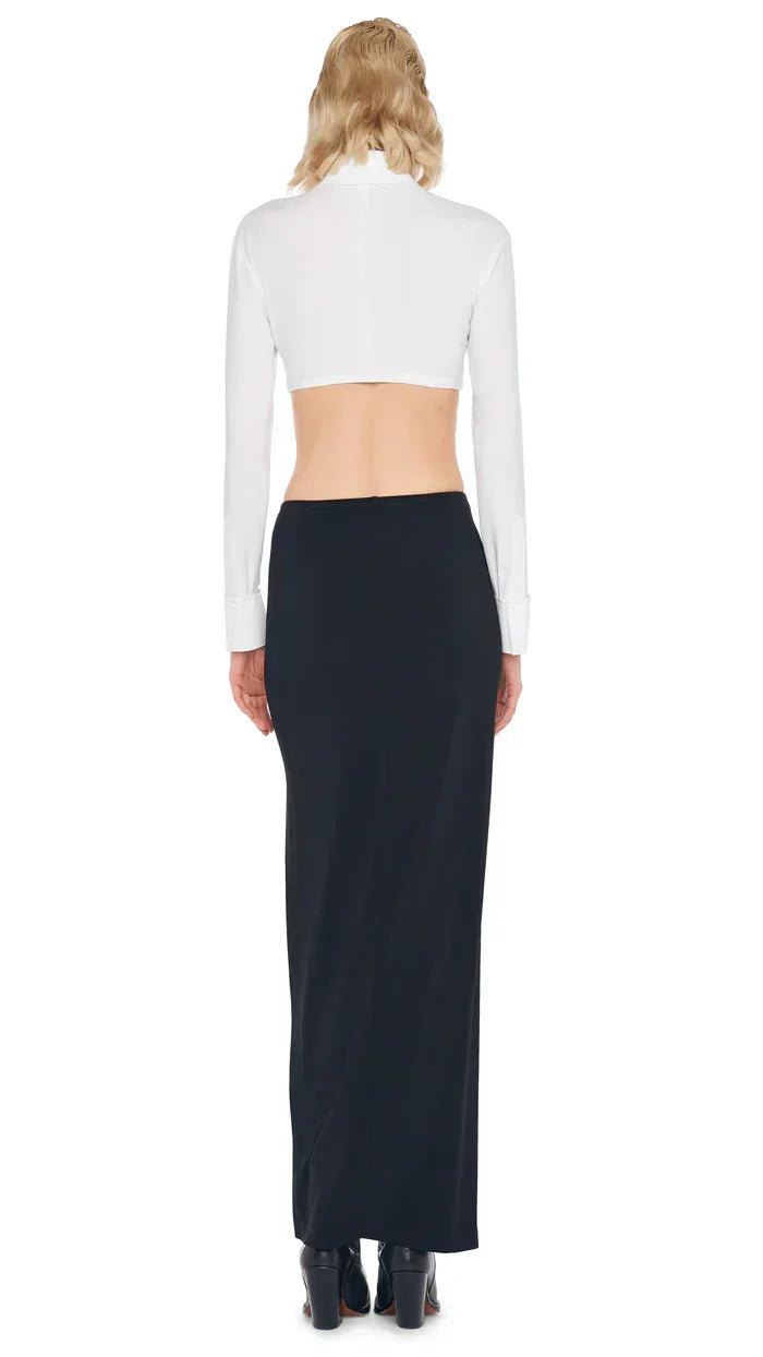 Side Slit Long Skirt - Black