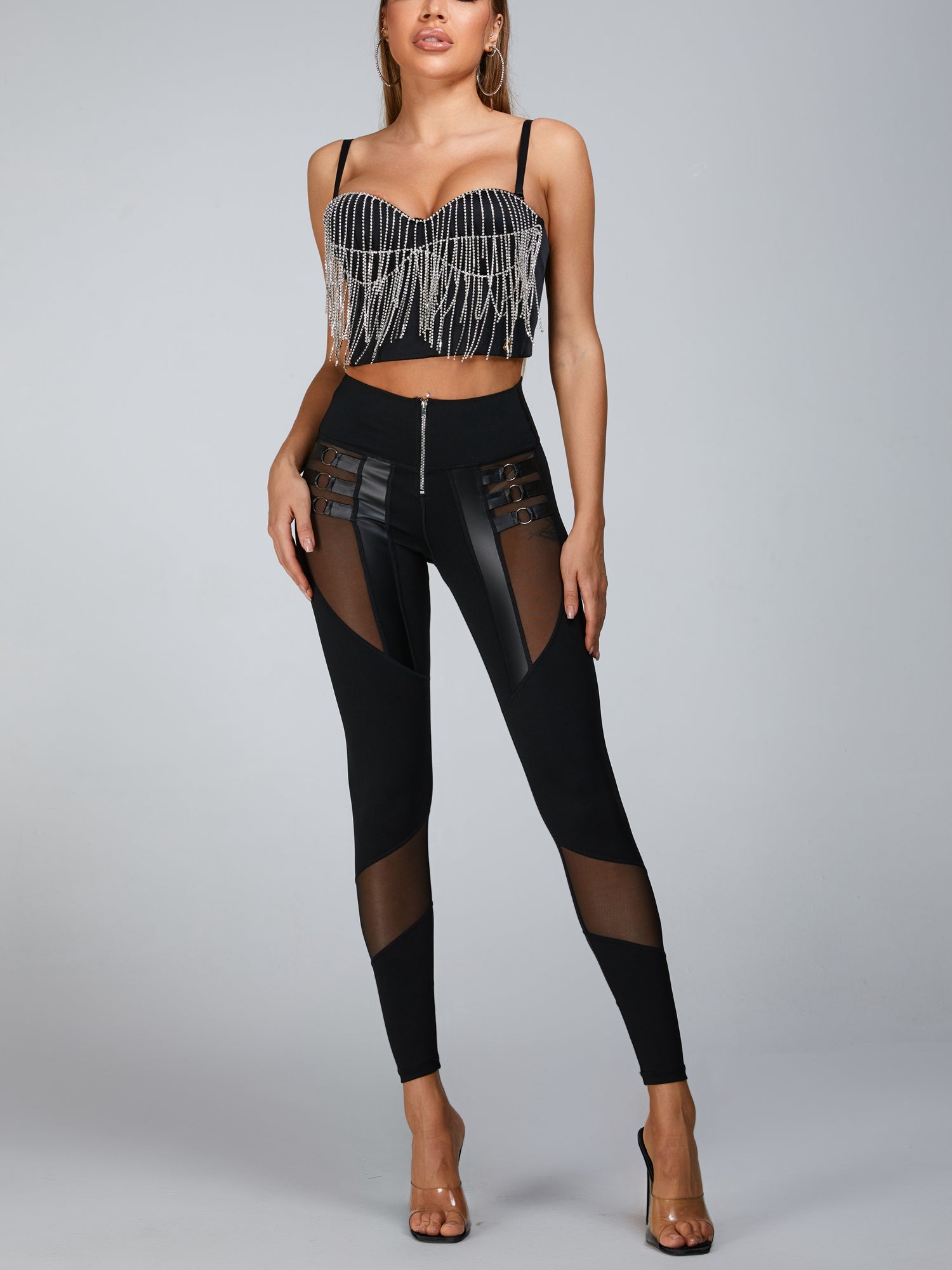 Beading Tassel Corset Sports Bras