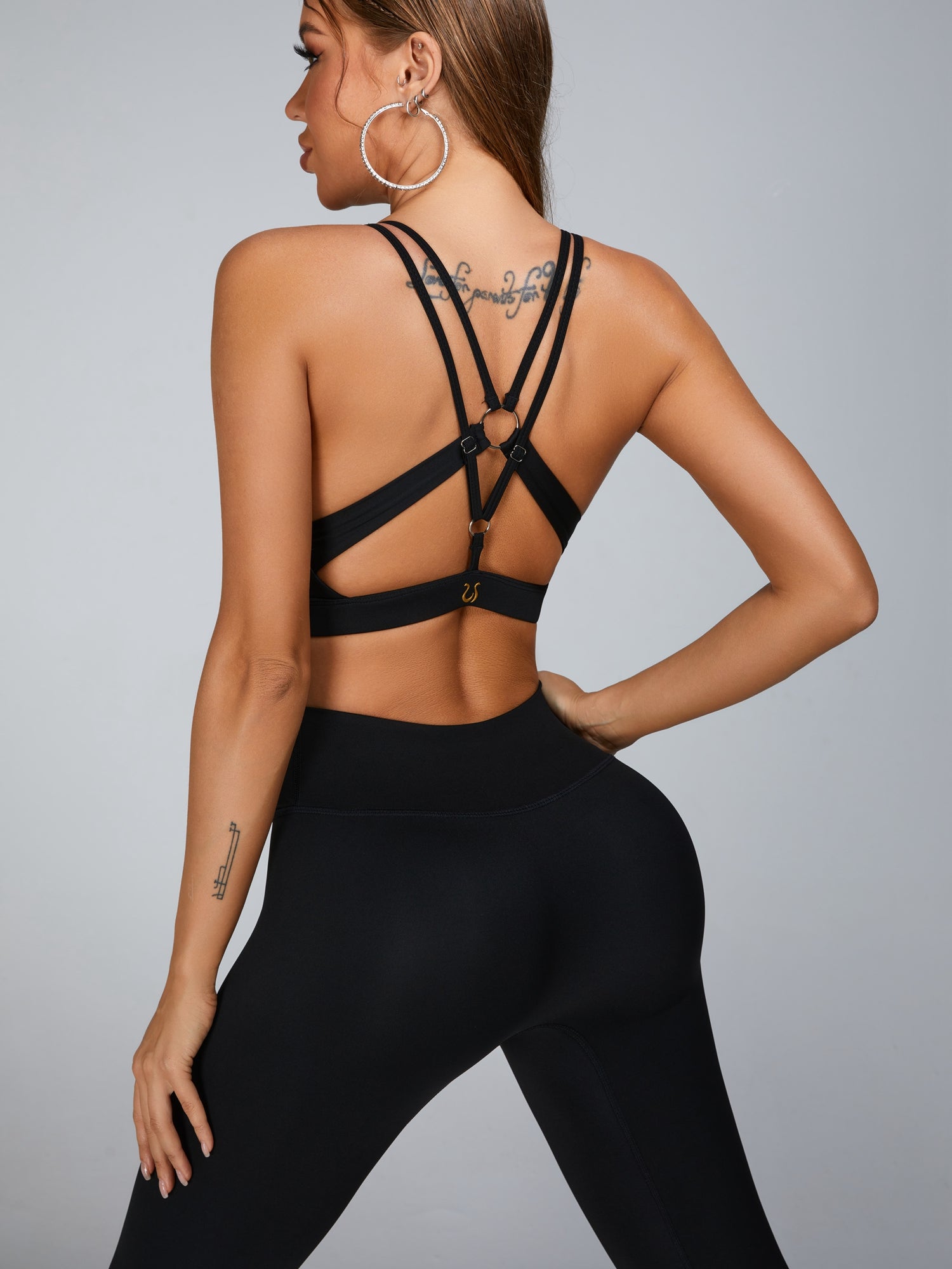 Cutout V Shape Metal Leggings