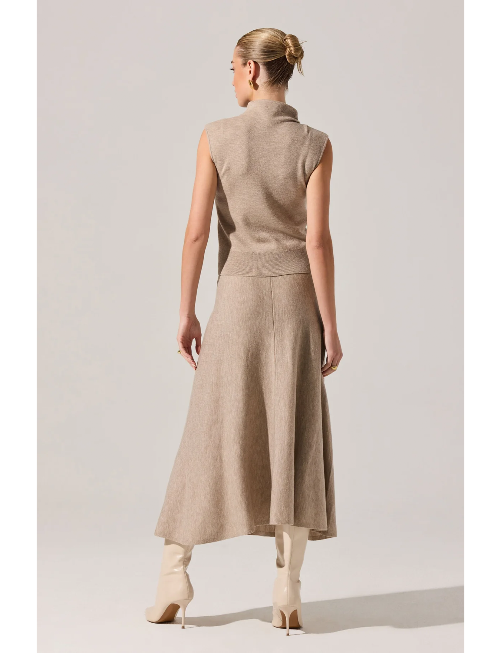 Deora Sweater Skirt, Taupe