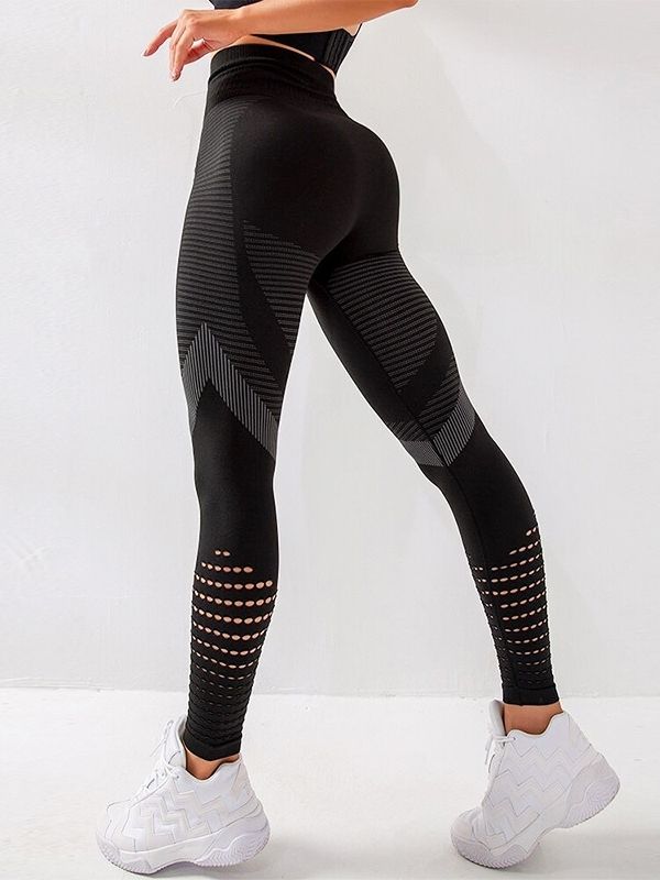 Breathable Mesh High Waist Hollow Out High Impact Sportswear