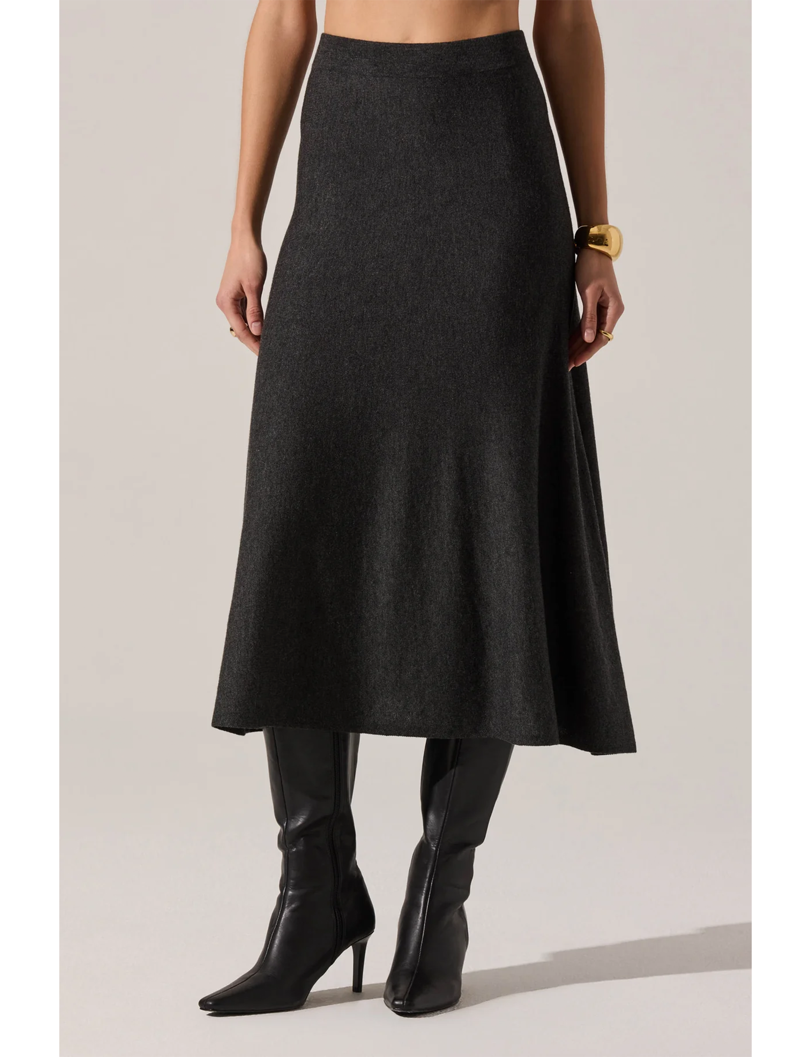 Deora Sweater Skirt, Charcoal