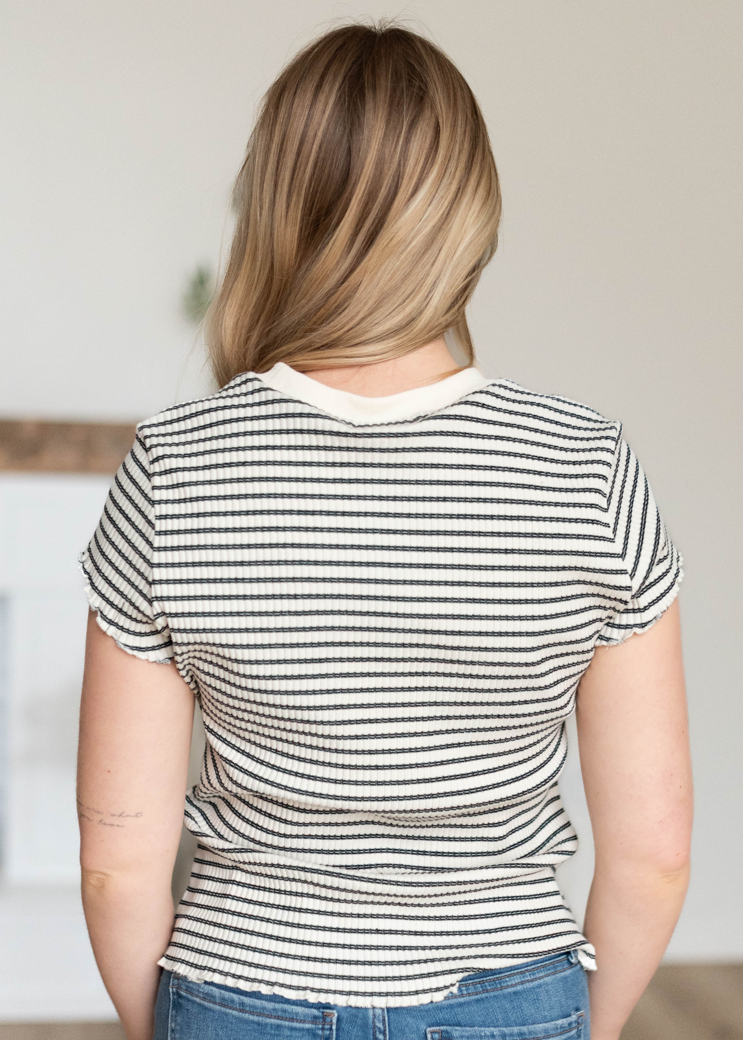 Addilyn Black Striped Top