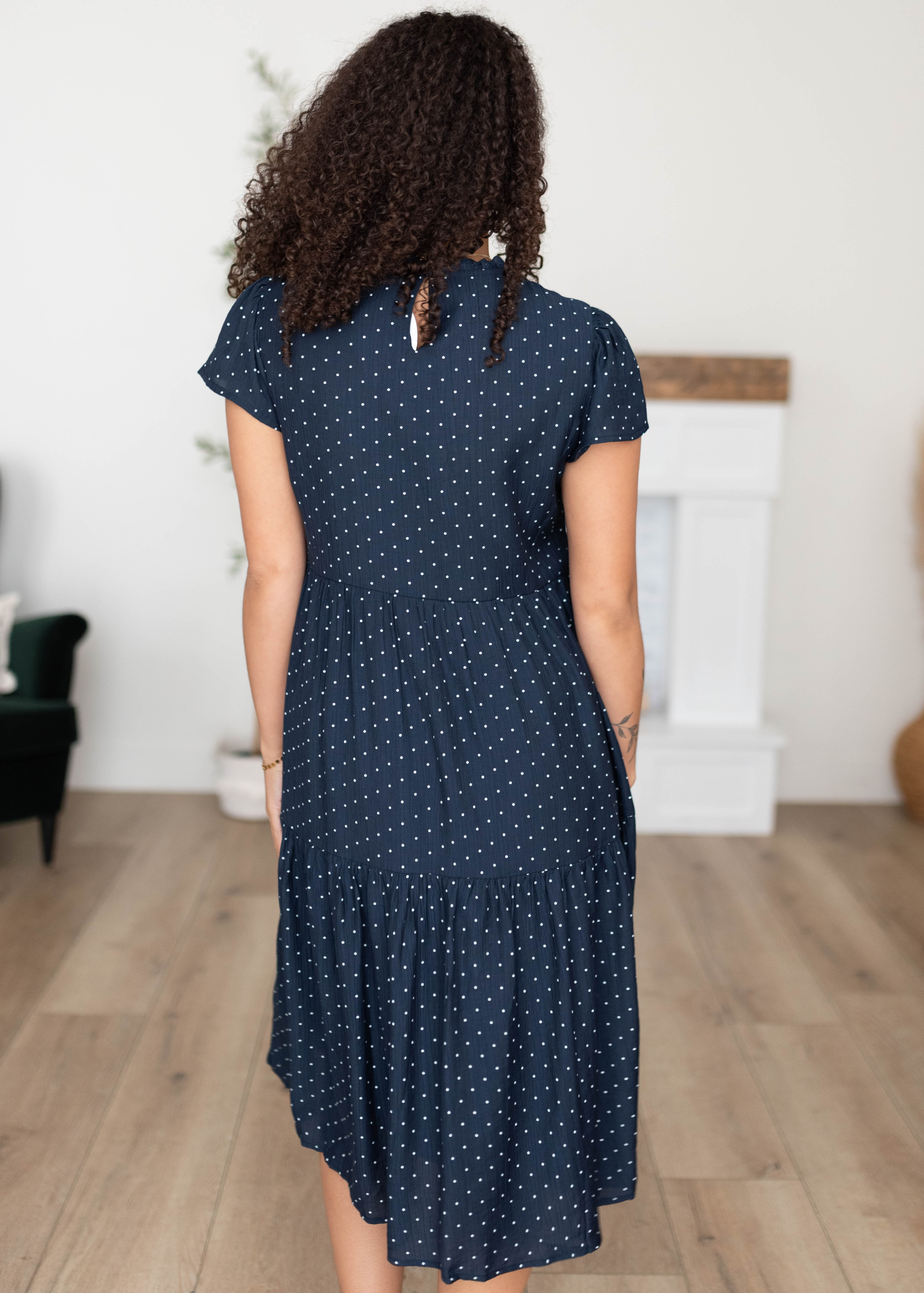 Alexa Navy Polka Dot Dress