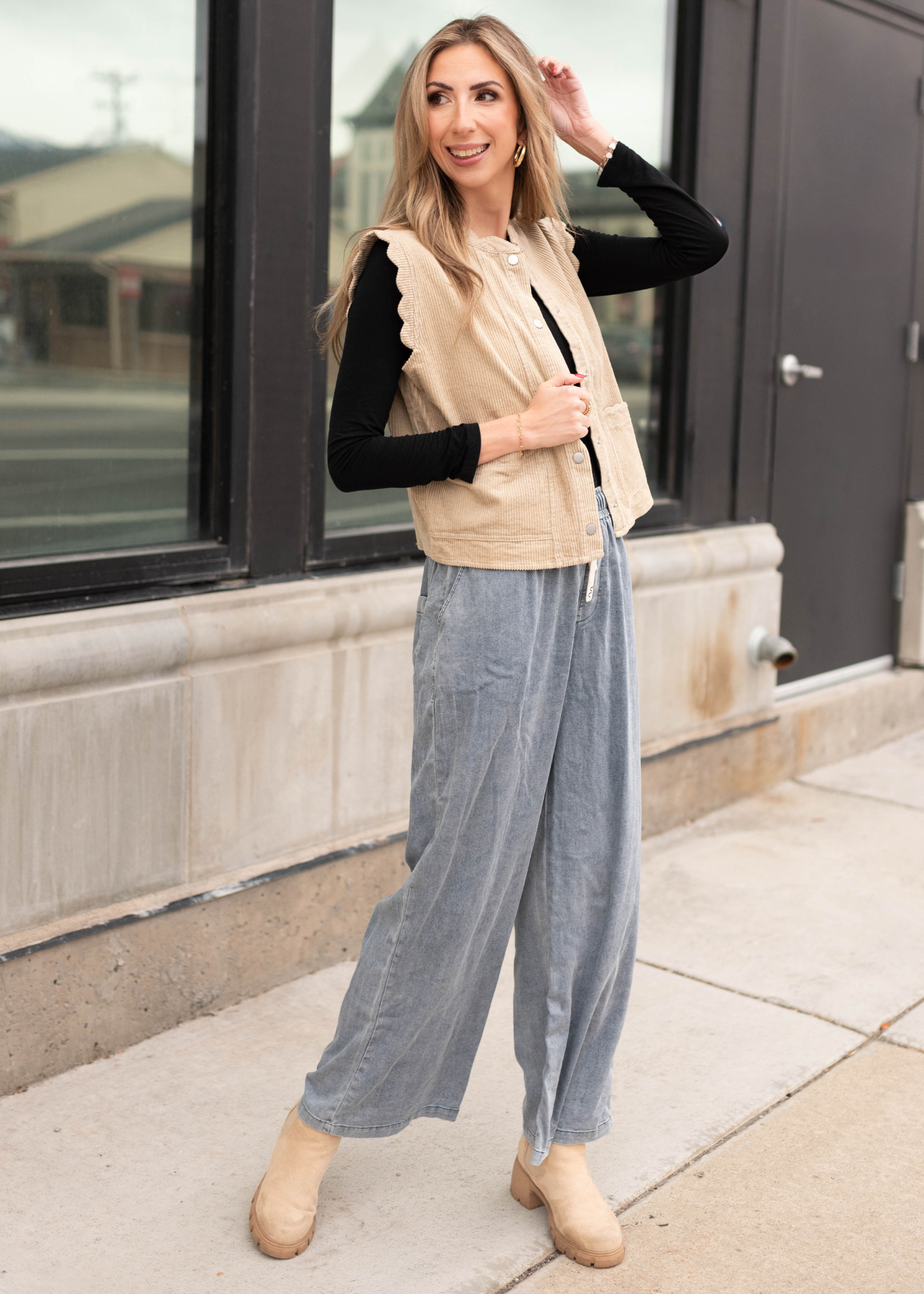 Allison Corduroy Cardigan Vest