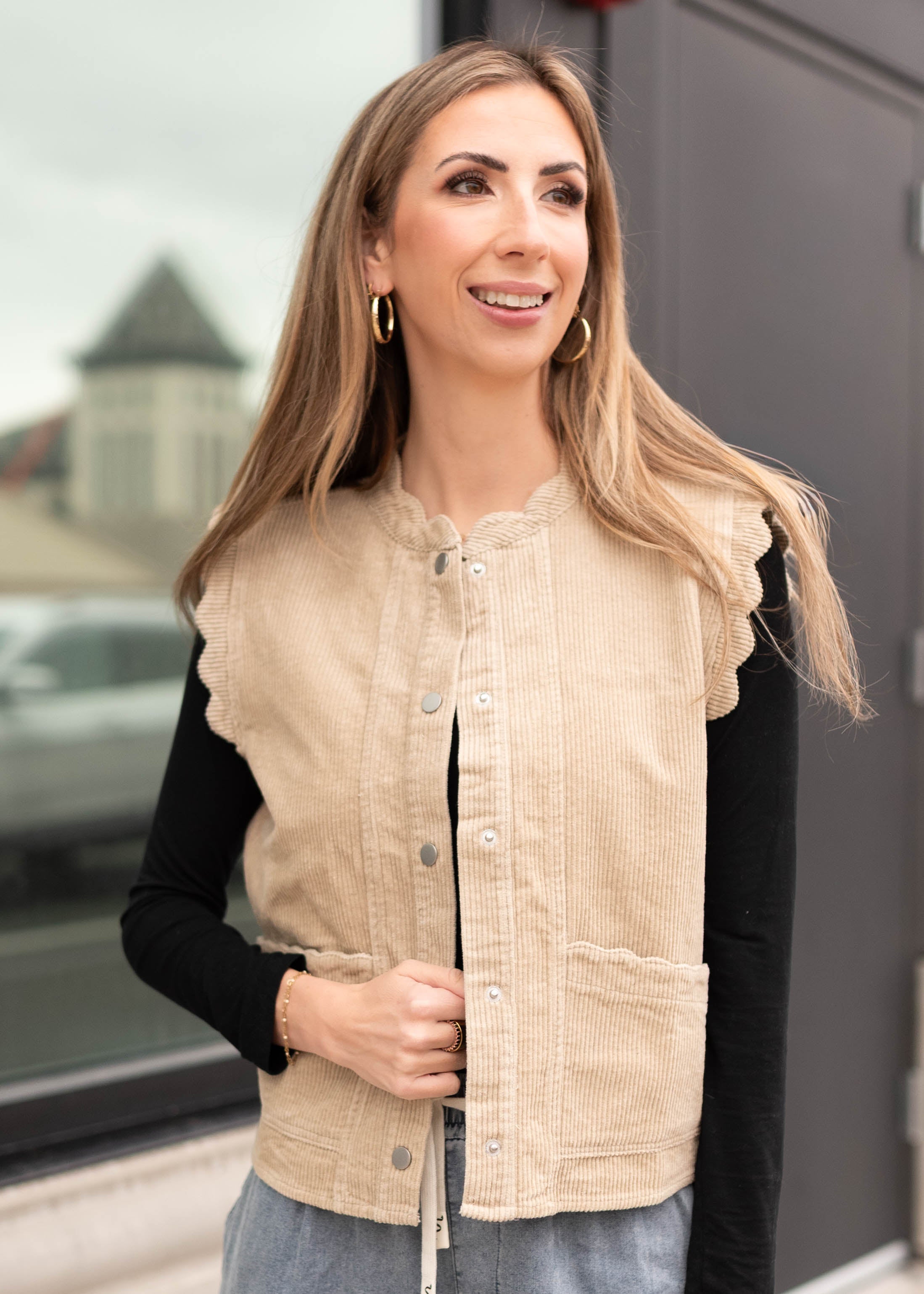 Allison Corduroy Cardigan Vest
