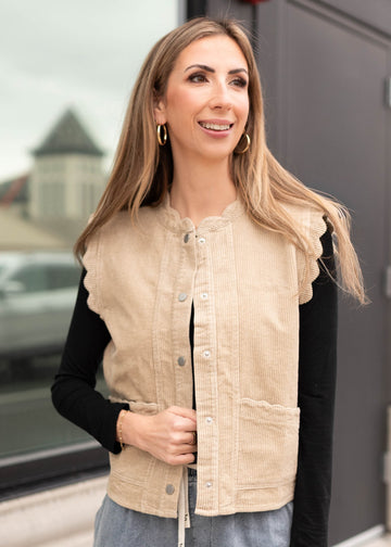 Allison Corduroy Cardigan Vest
