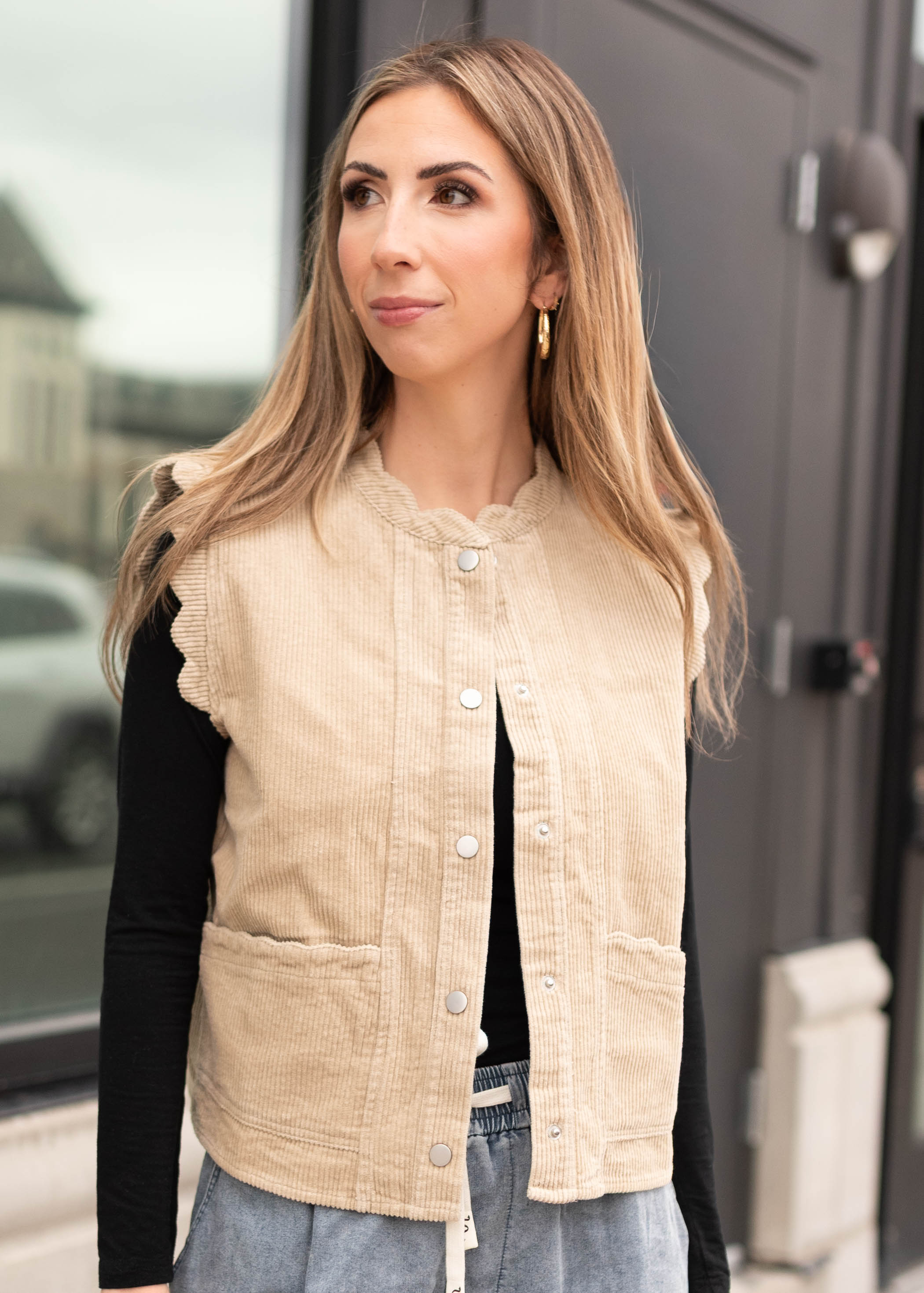 Allison Corduroy Cardigan Vest