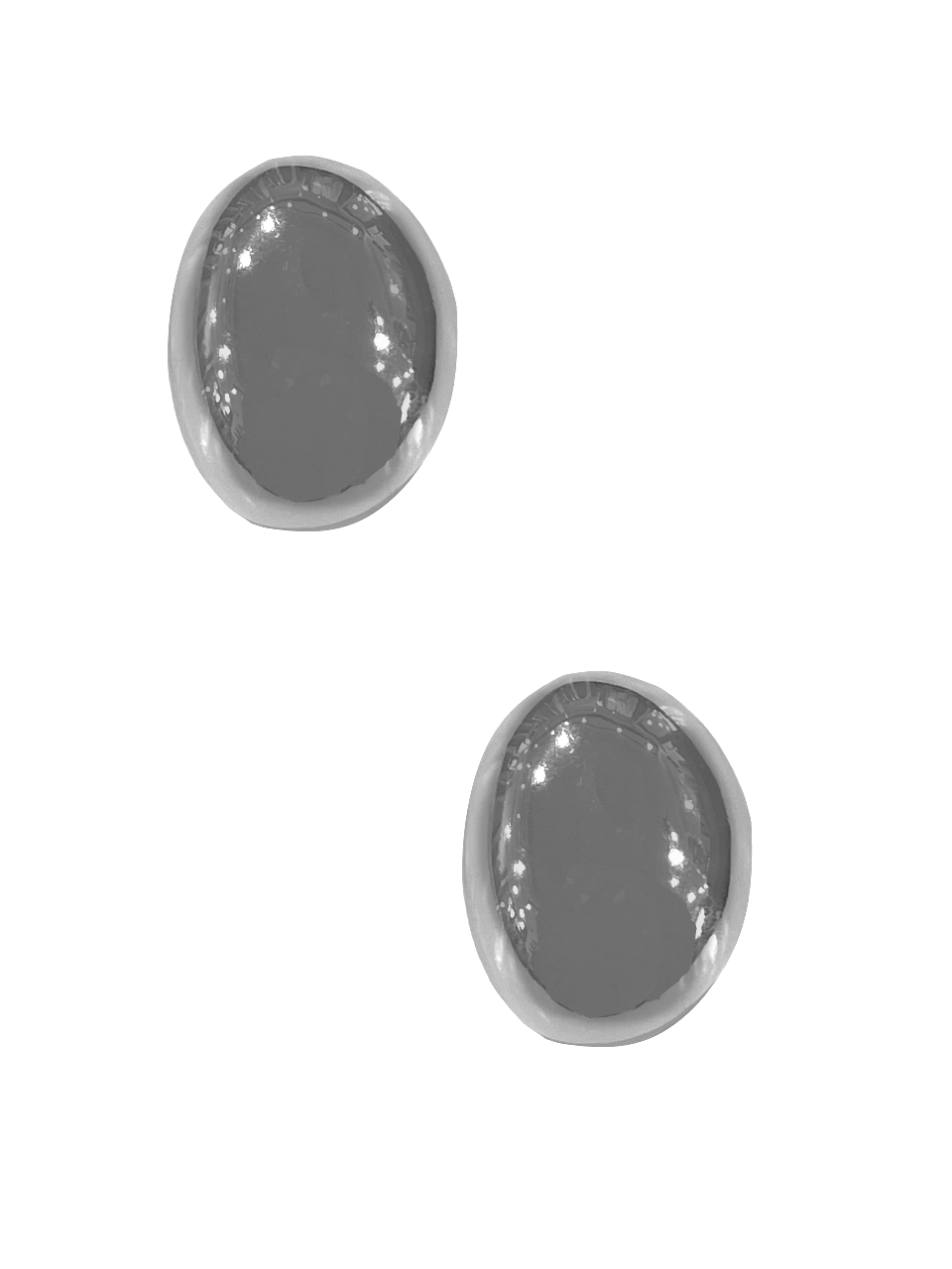 Large Oval Earrings - Silver