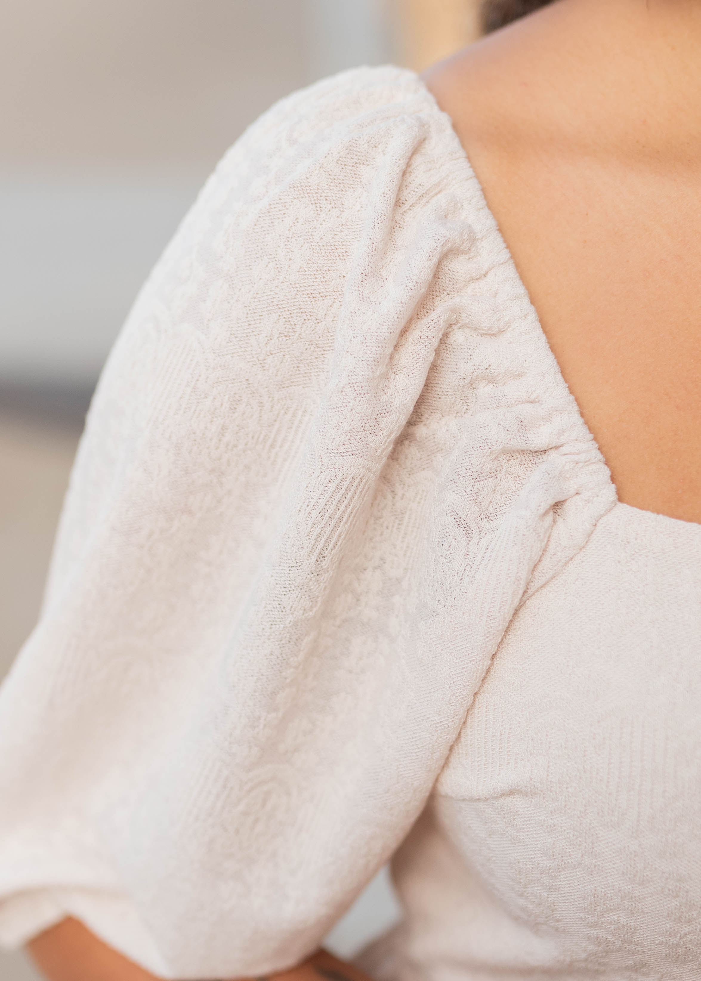 Atlas Cream Square Neck Dress