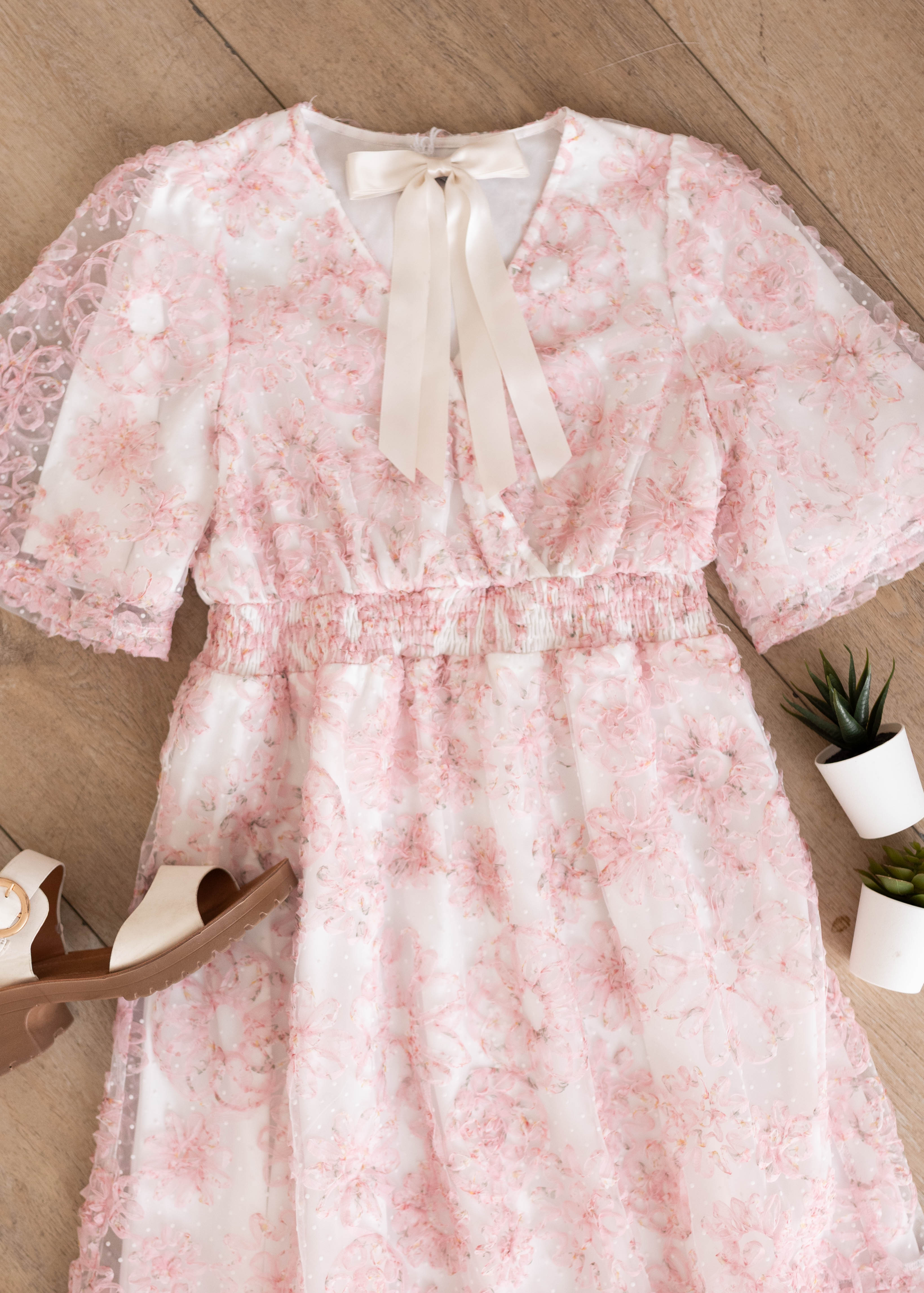 Aubree Pink Floral Dress