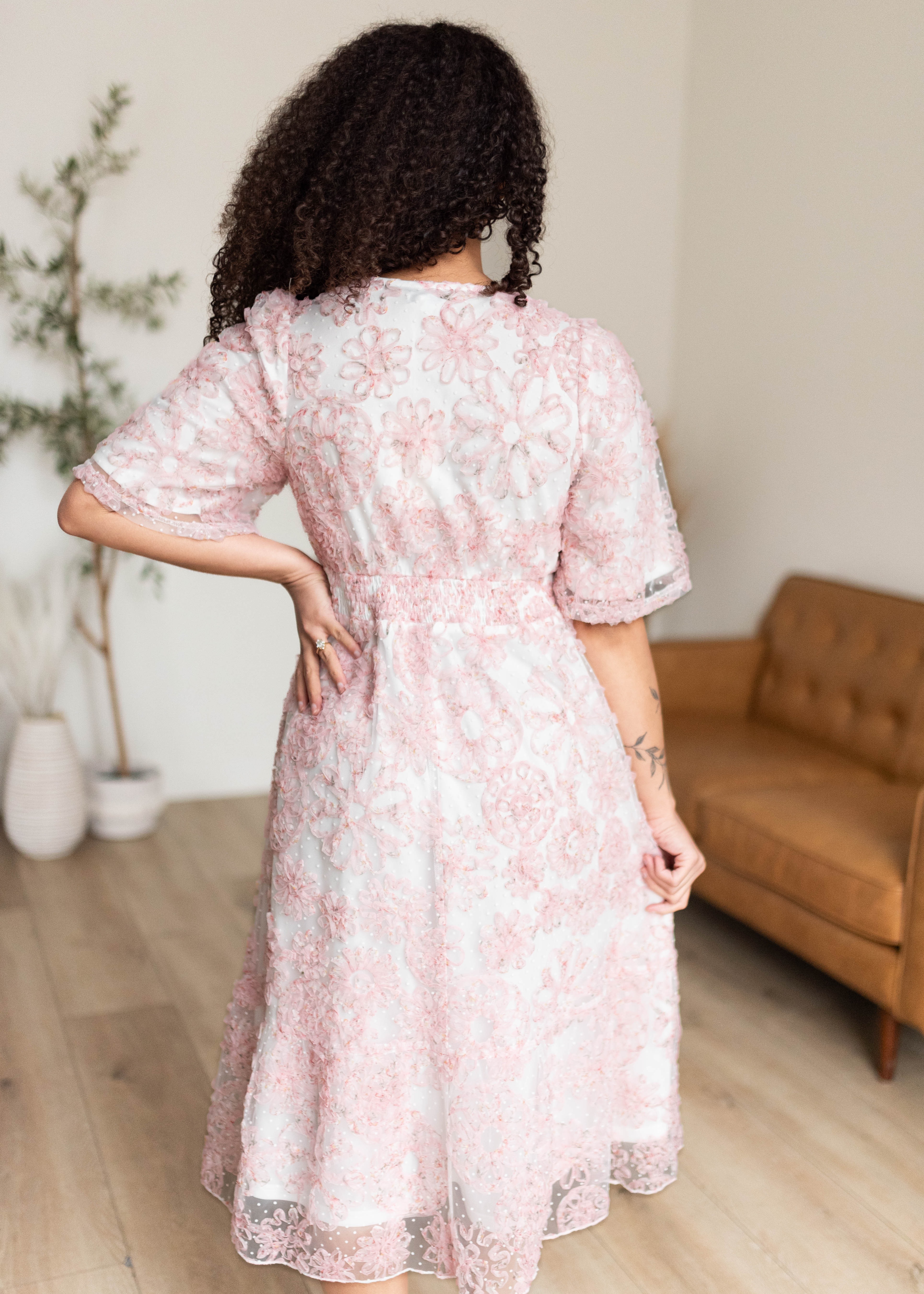 Aubree Pink Floral Dress