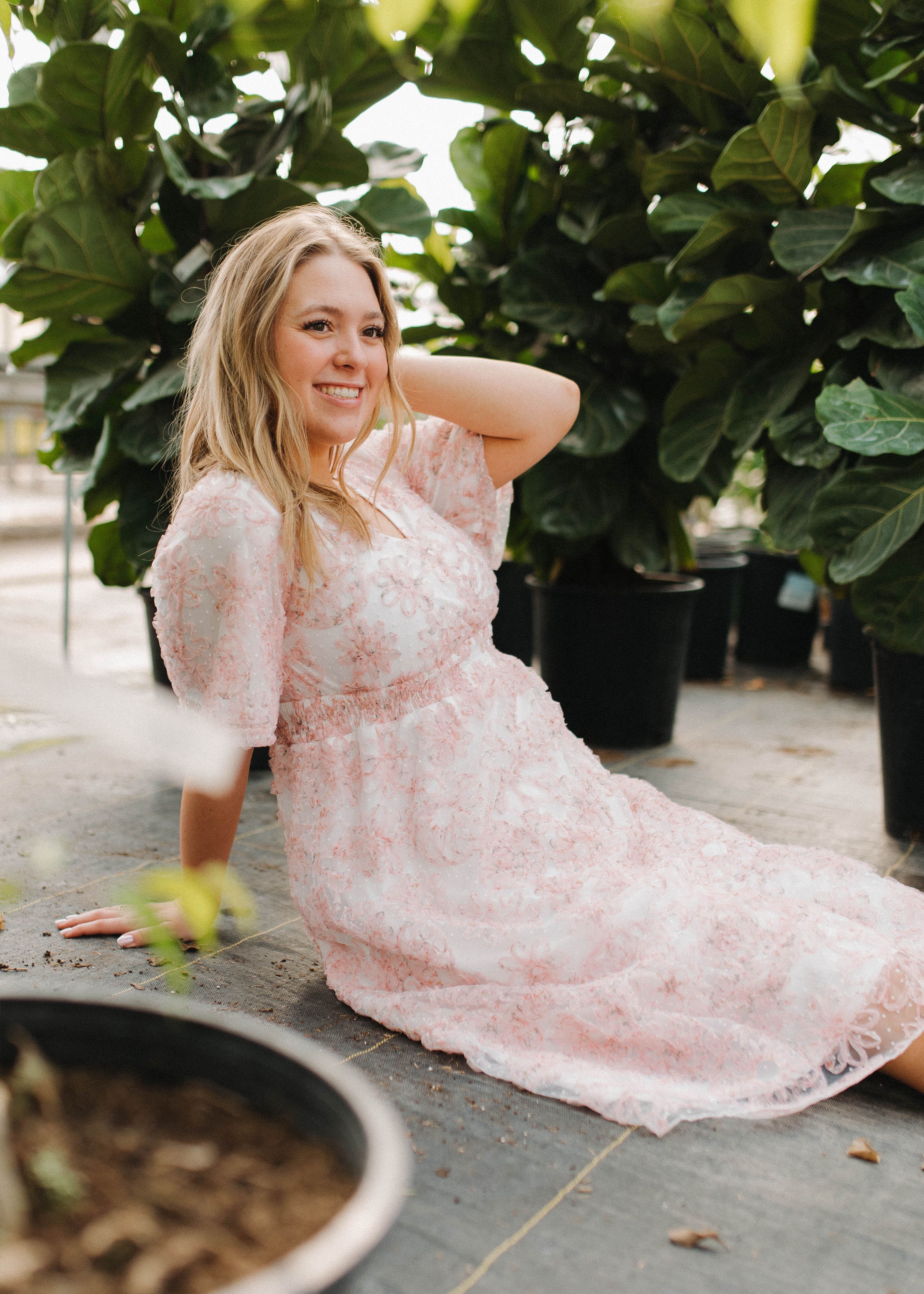 Aubree Pink Floral Dress
