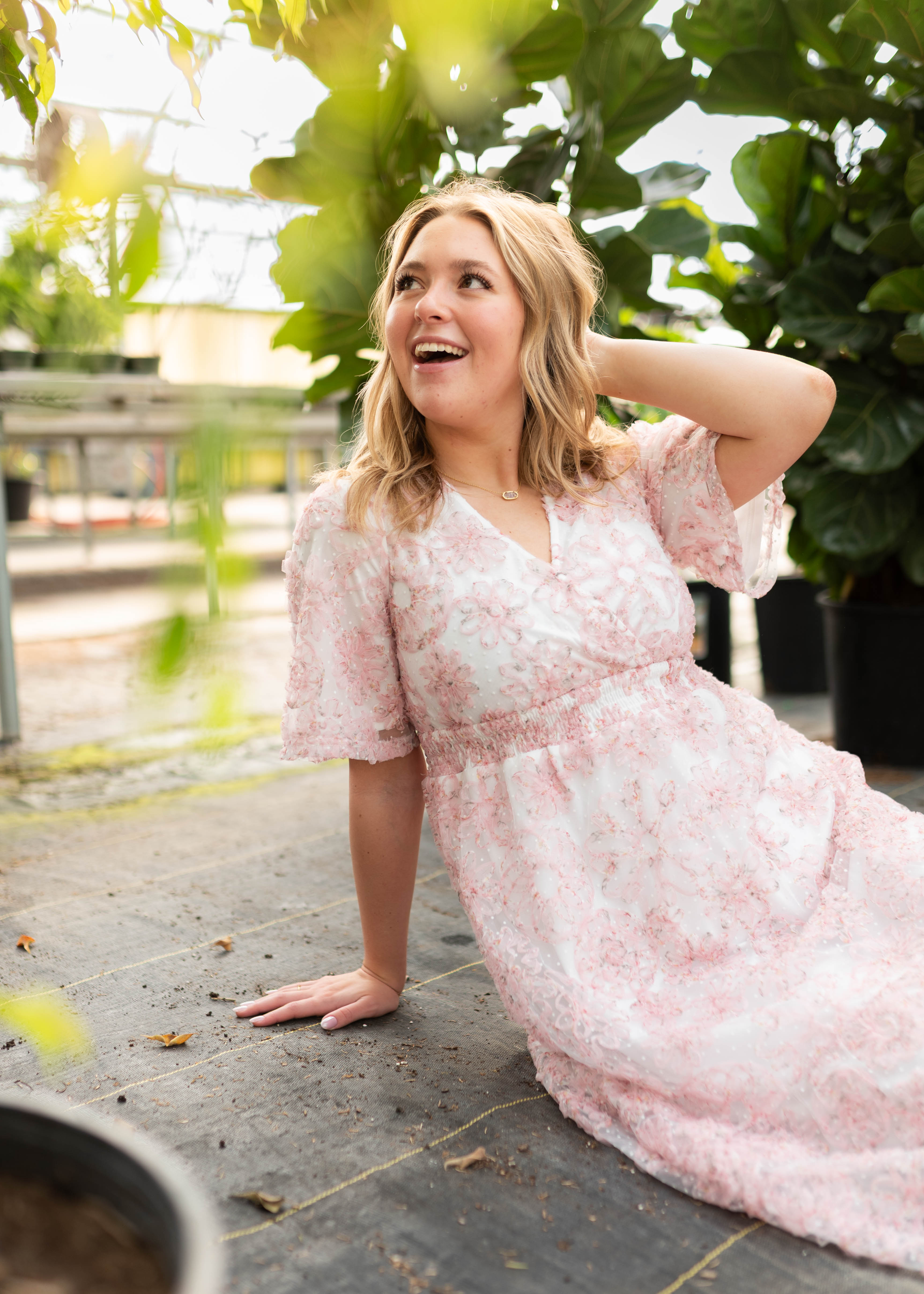 Aubree Pink Floral Dress
