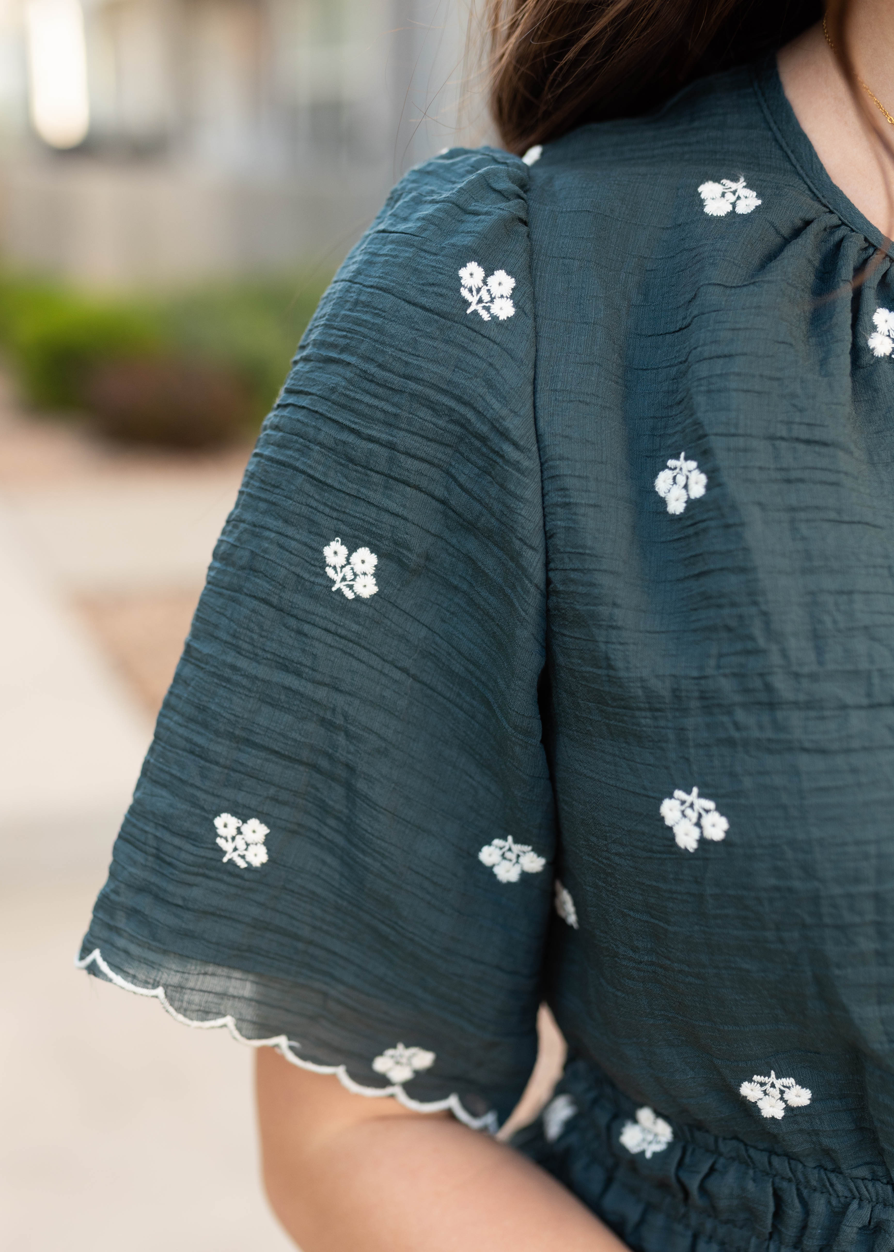 Ava Dark Teal Floral Dress