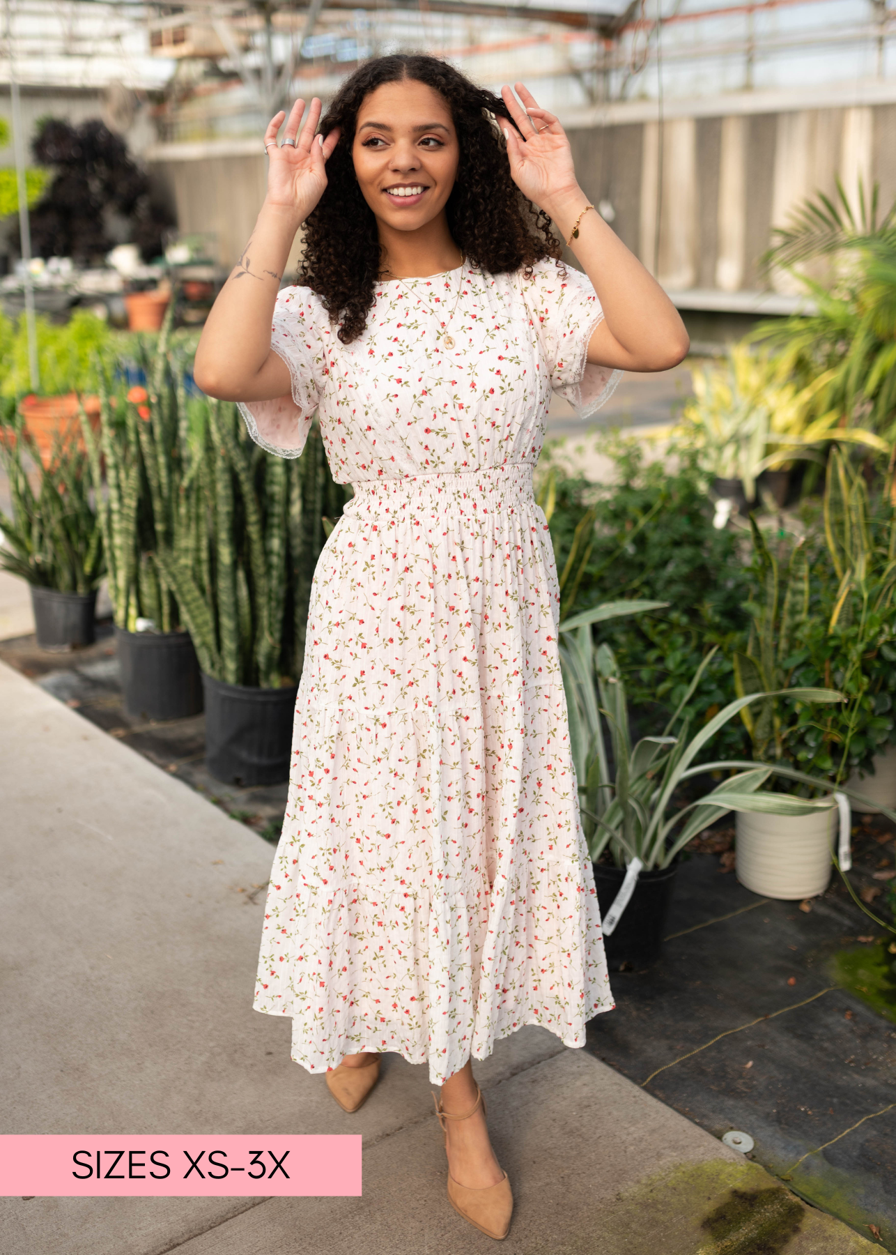 Averie Pink Floral Dress