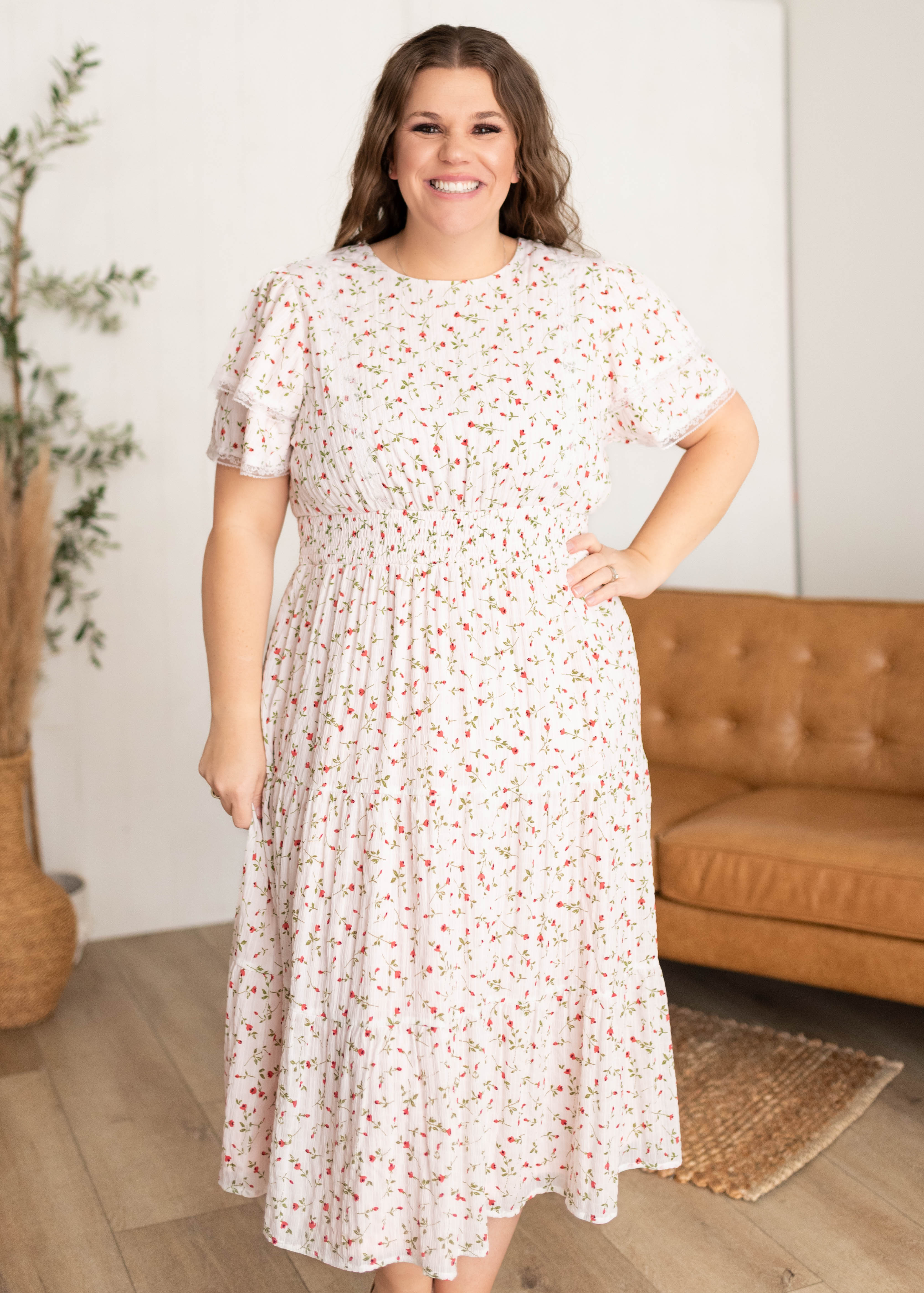 Averie Pink Floral Dress