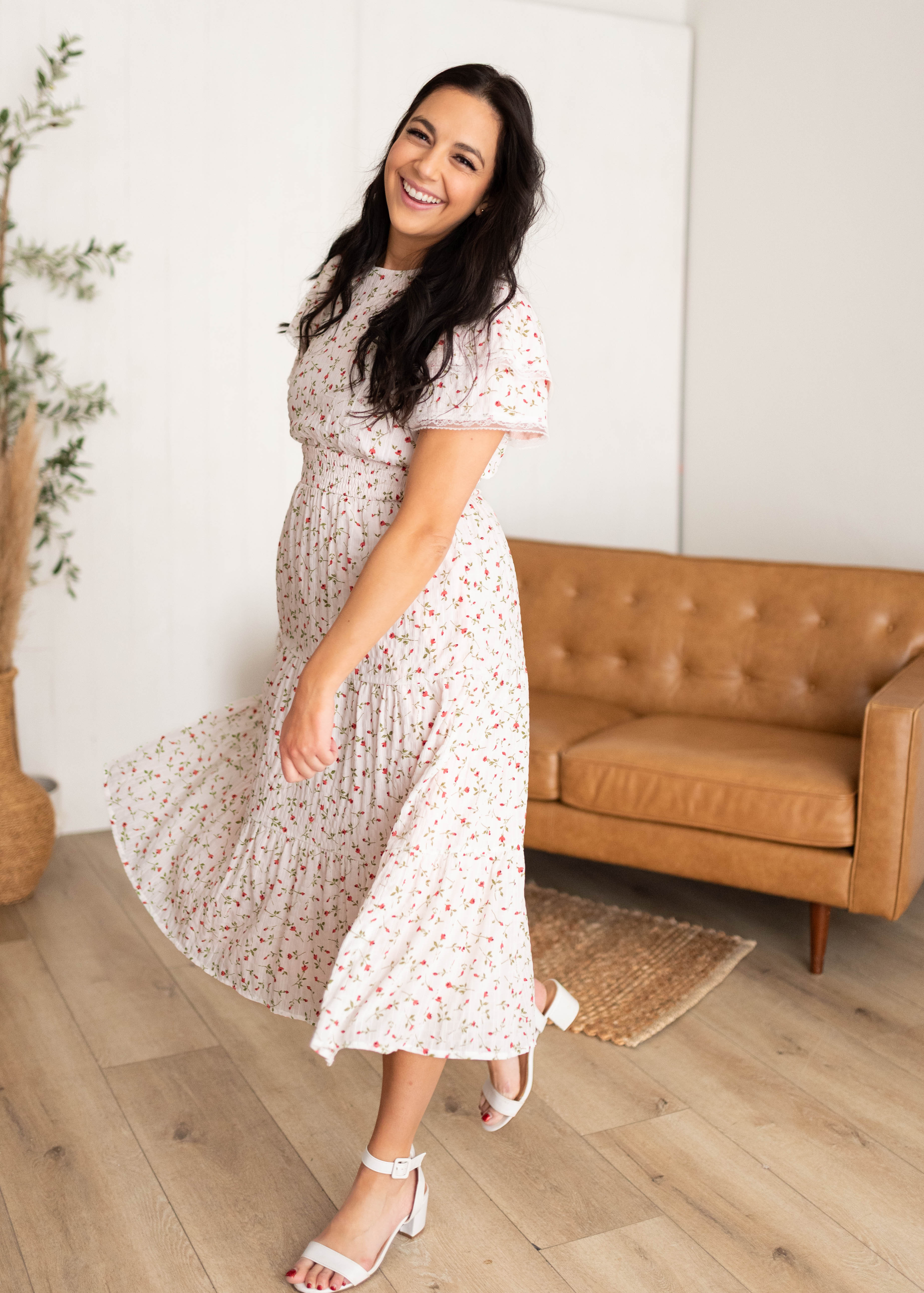 Averie Pink Floral Dress