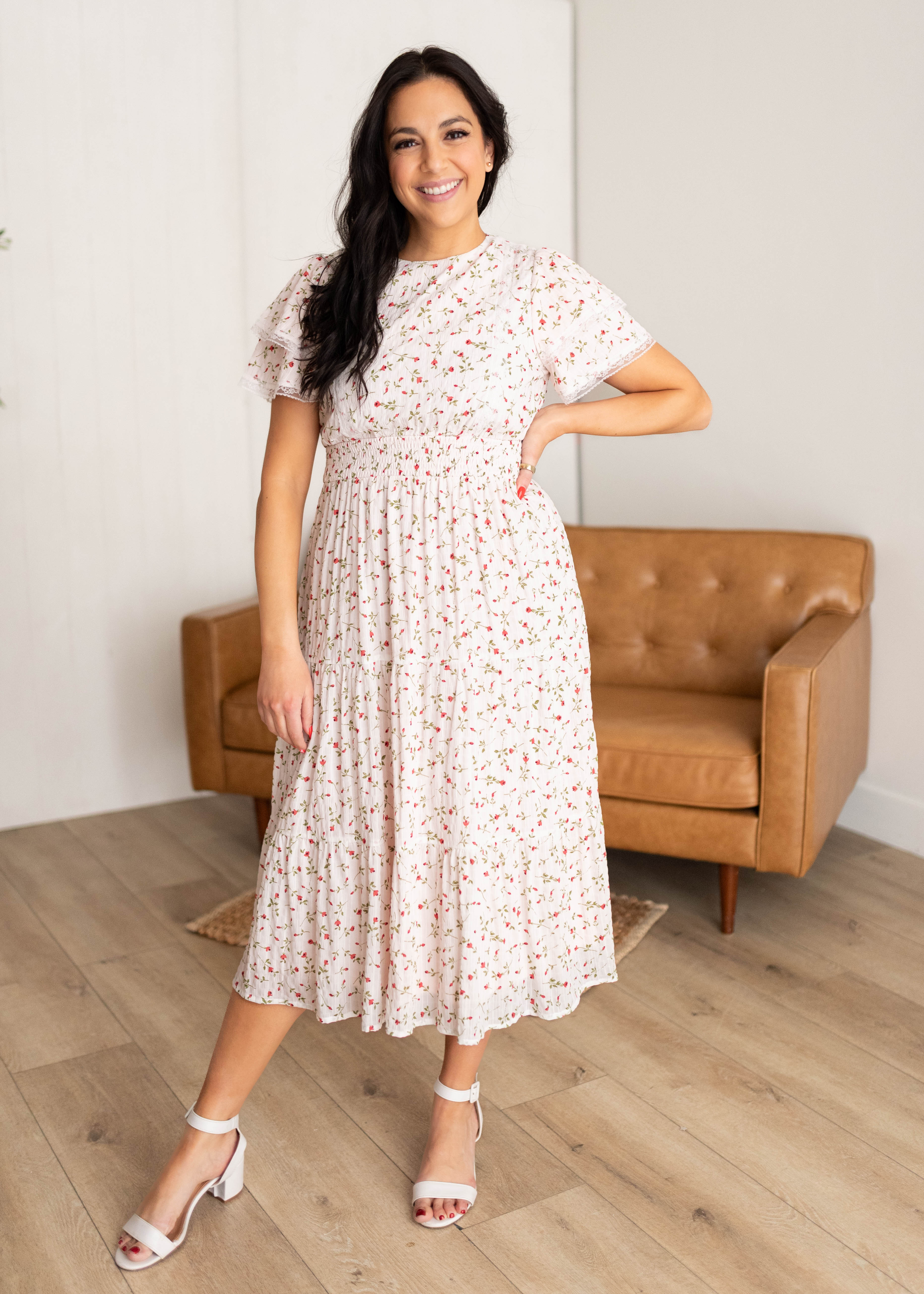 Averie Pink Floral Dress