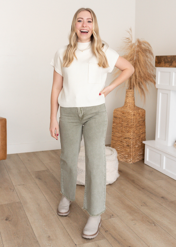 Bella Cream Mock Neck Top