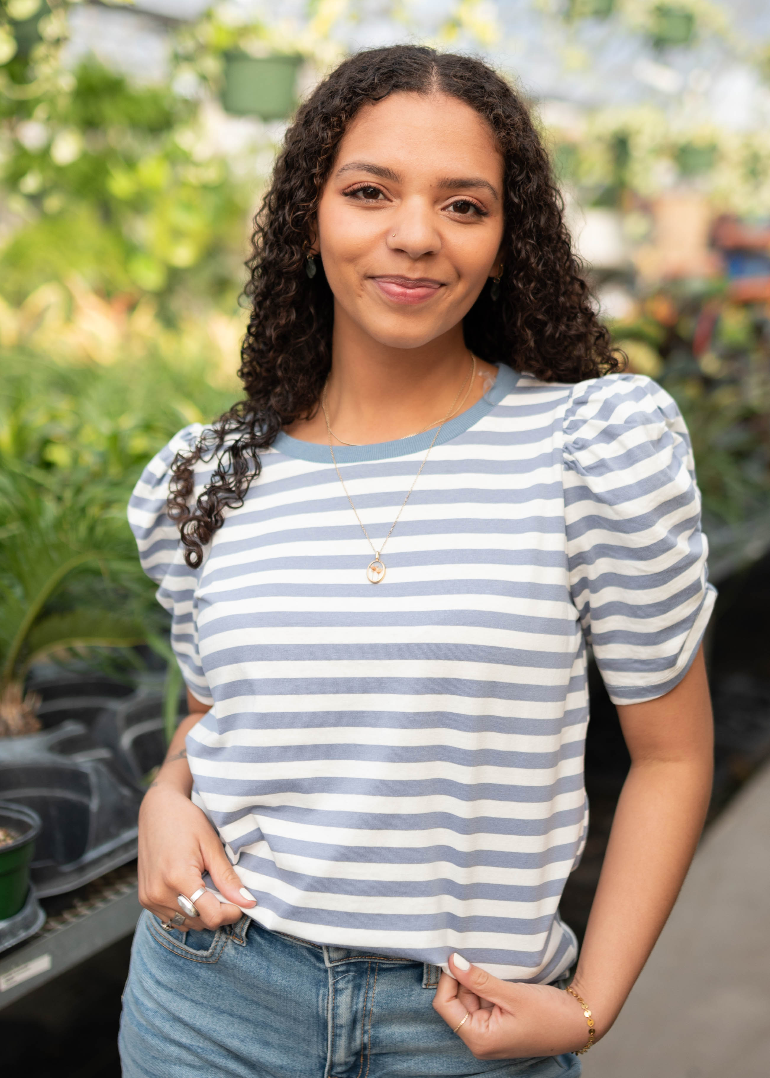 Brooklynn Blue Striped Top
