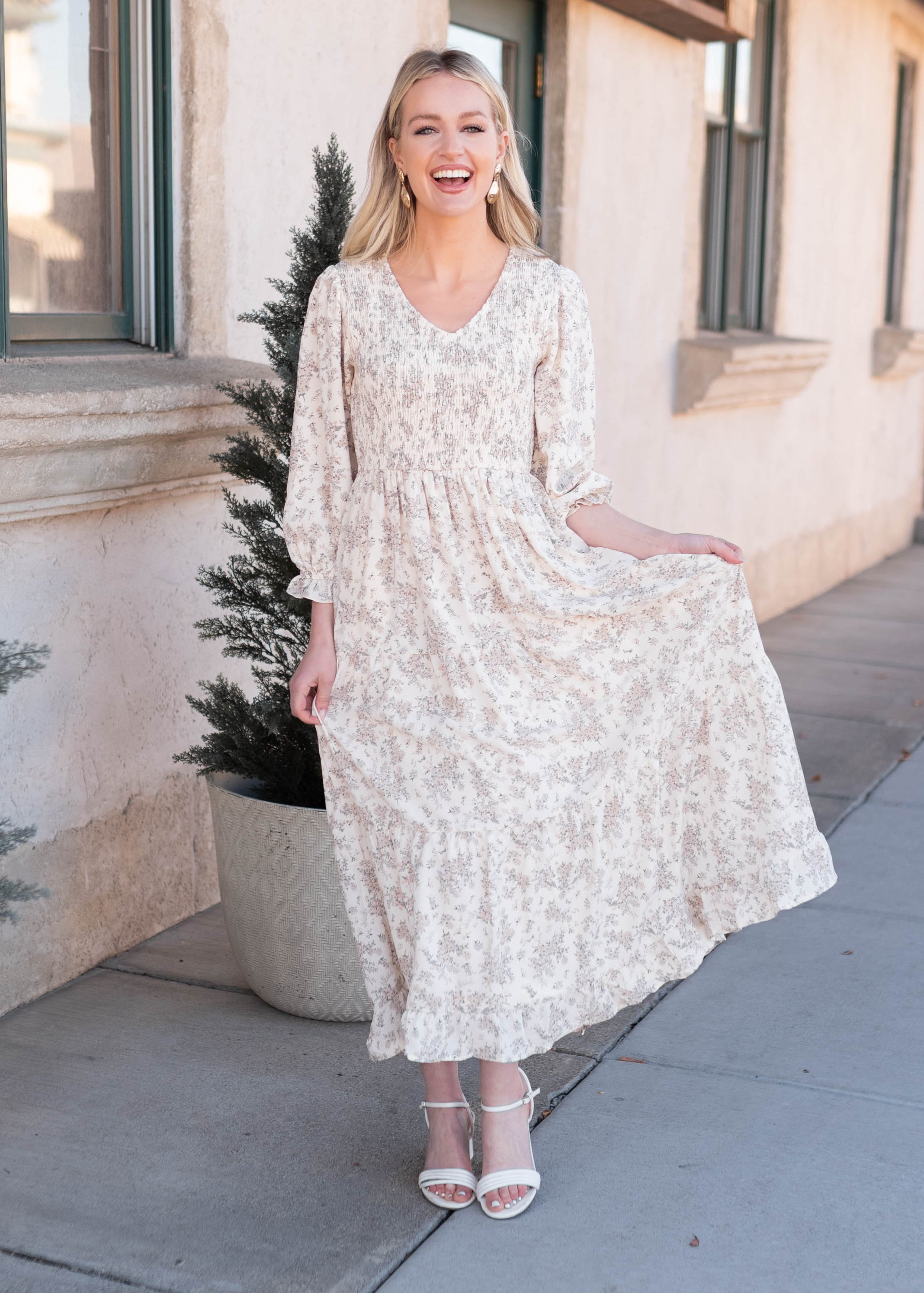 Camila Ivory Floral Dress