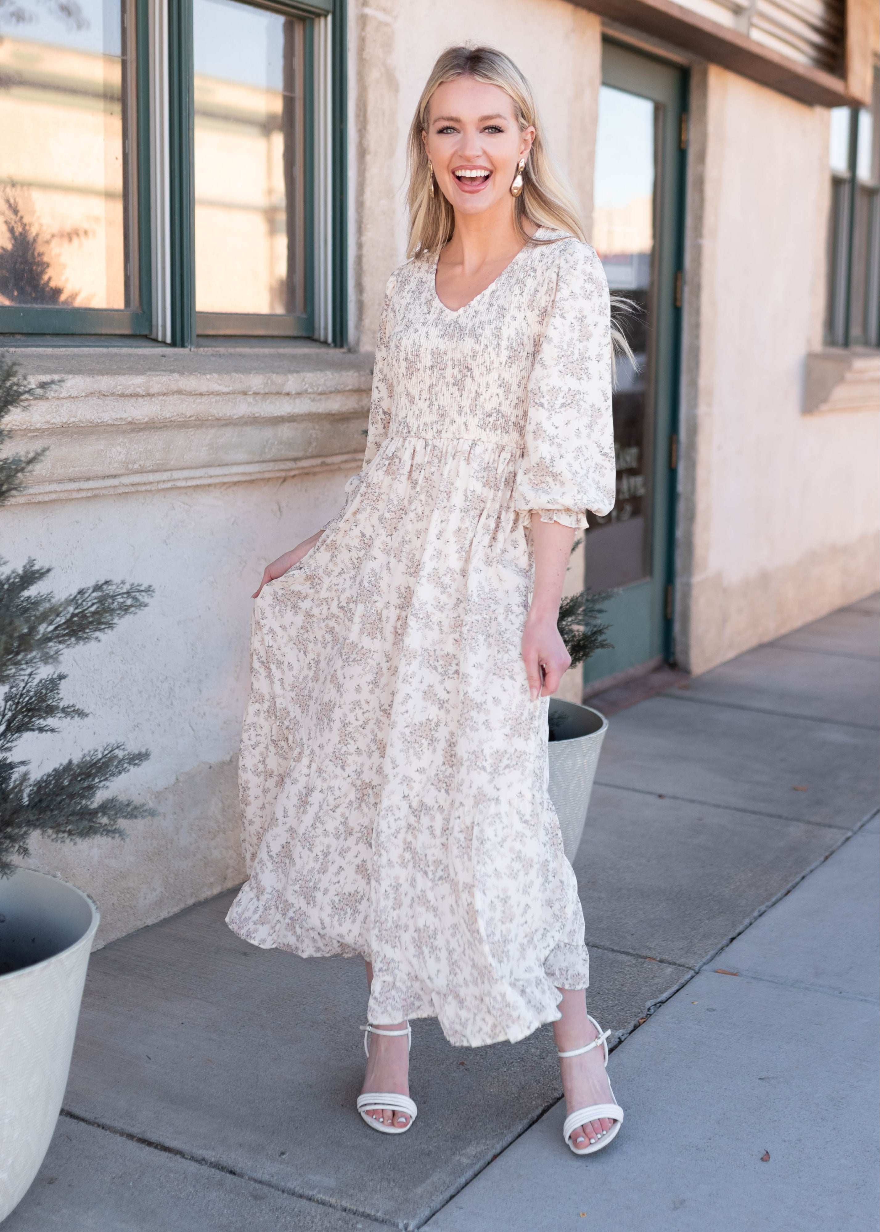 Camila Ivory Floral Dress