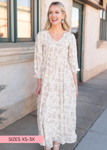 Camila Ivory Floral Dress