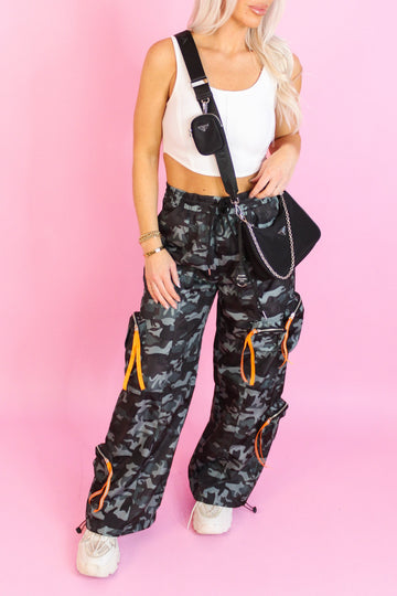 Camo Zip Pocket Cargo Pants