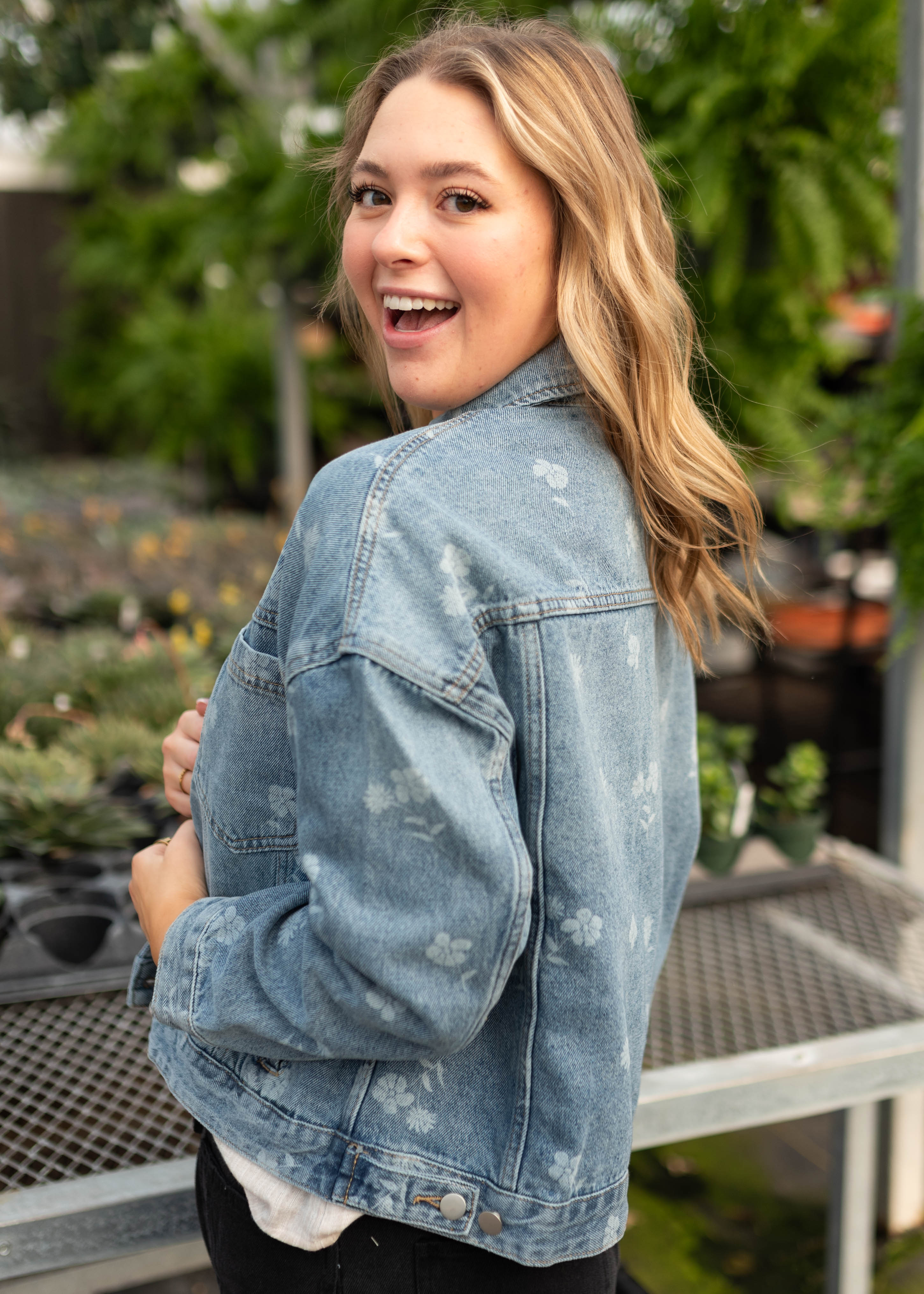 Camryn Floral Print Denim Jacket