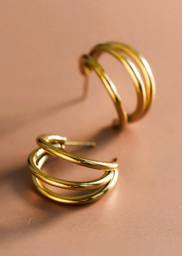 Carolina 18K Gold Hoops