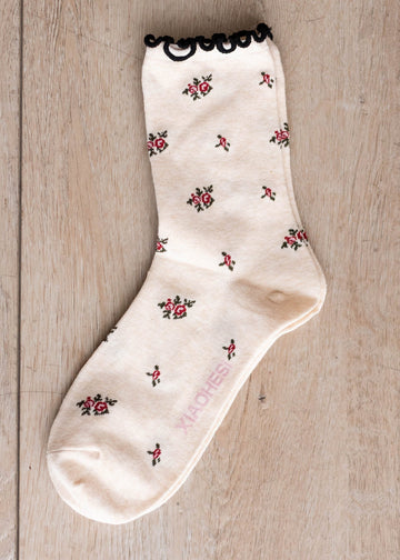 Christian Beige Floral Socks