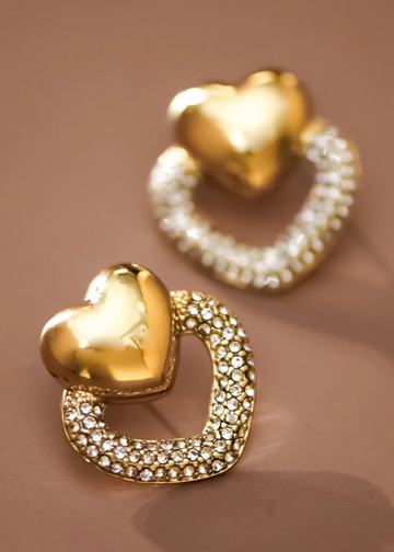 Cora 18K Heart Stud Earrings
