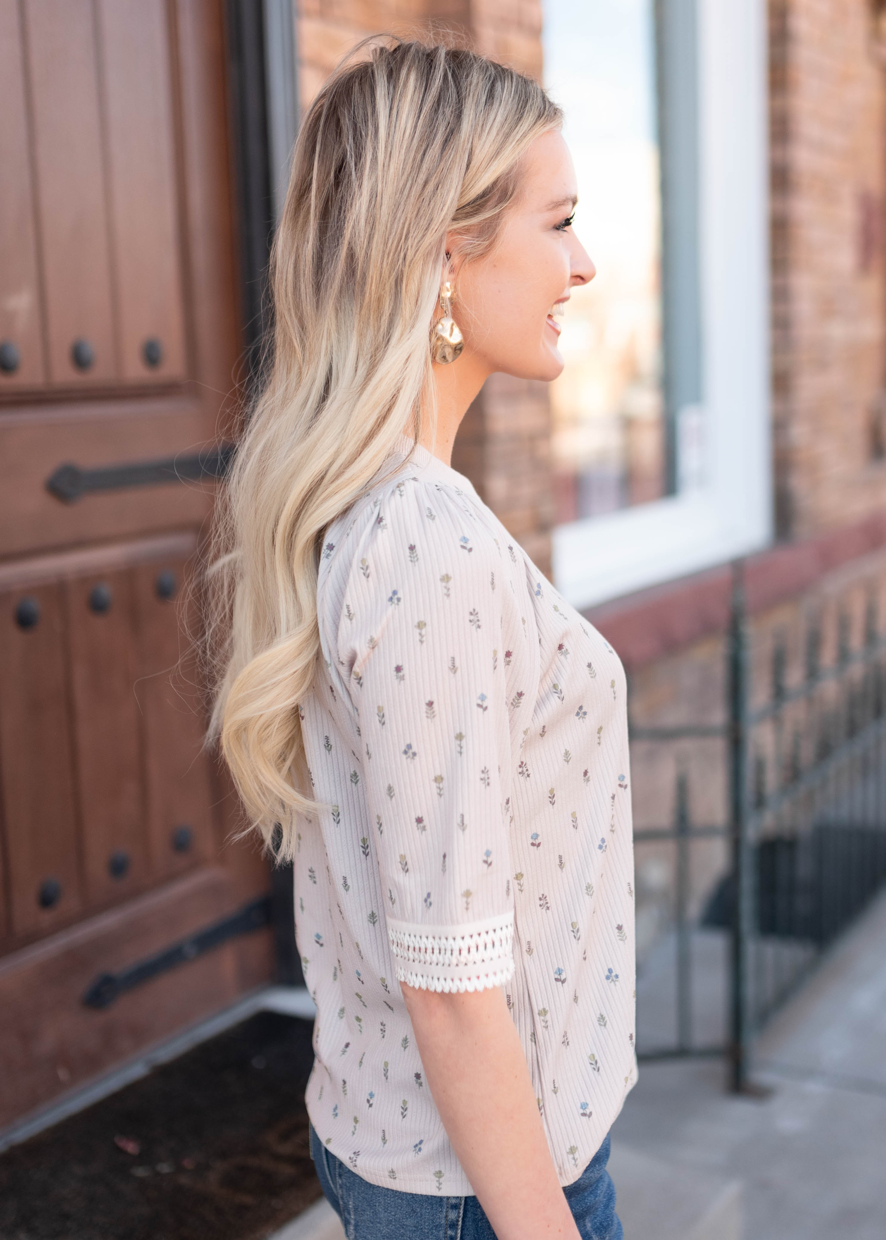 Dahlia Cream Floral Top