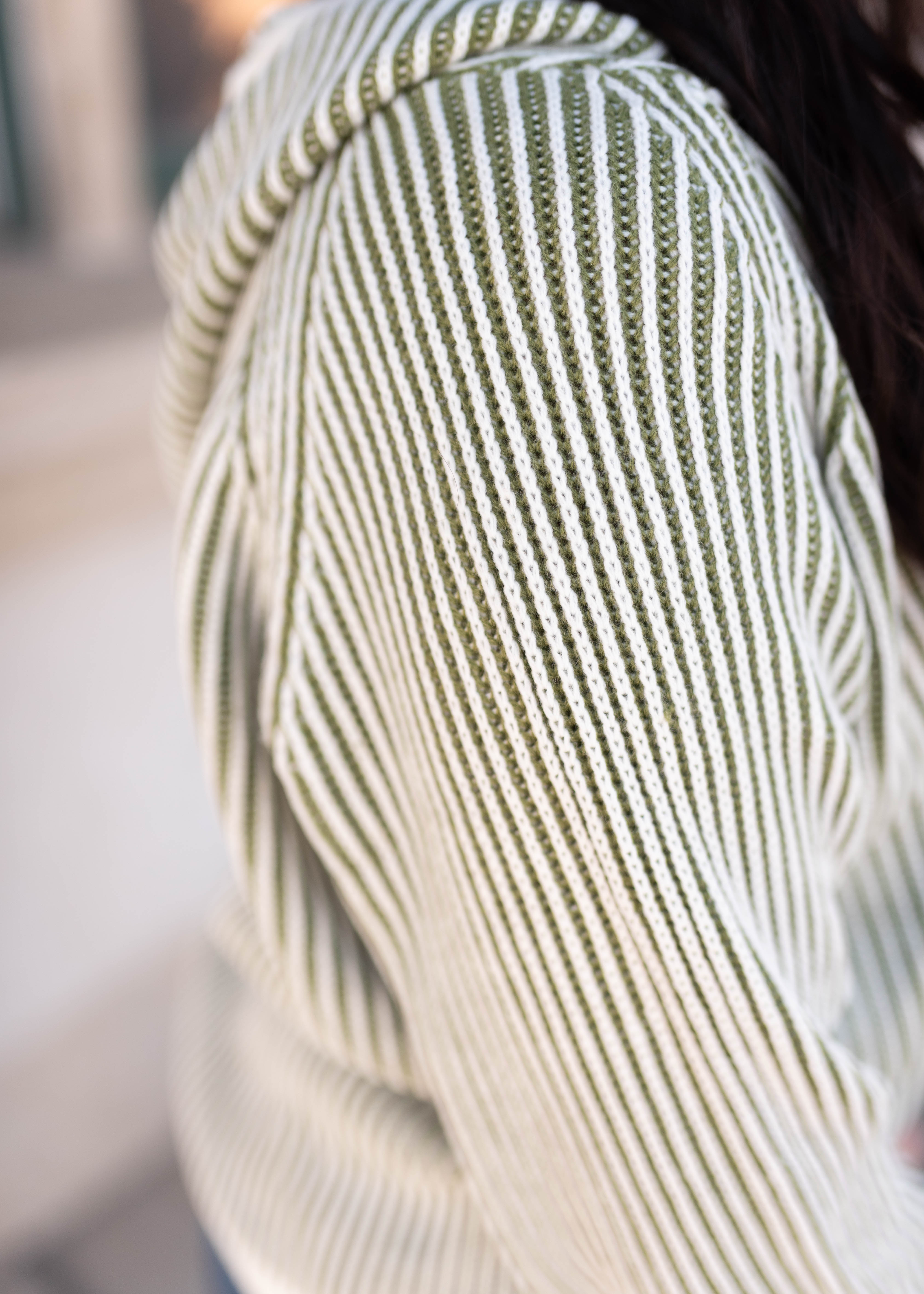Eden Olive Striped Sweater
