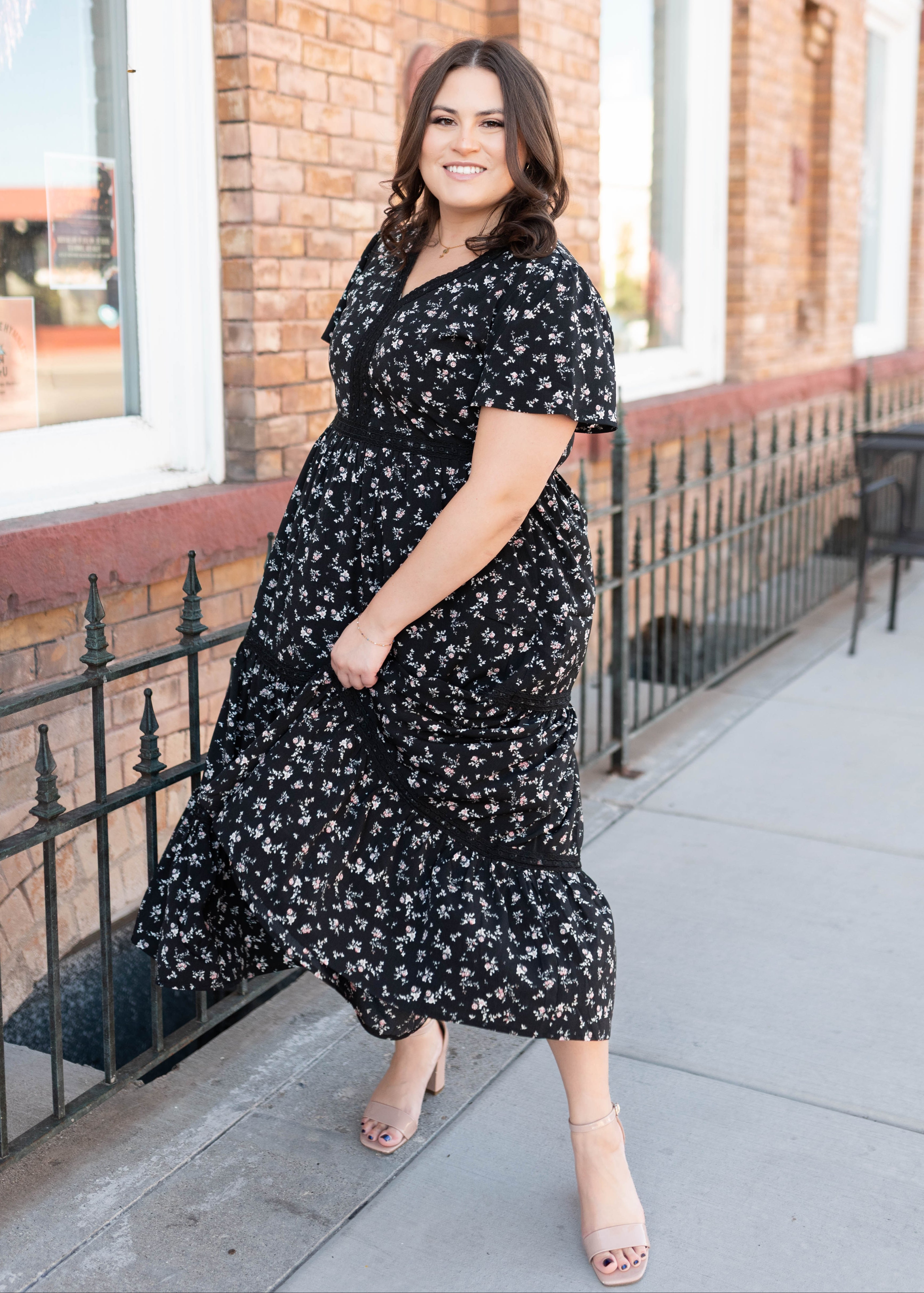 Ellie Black Floral Dress