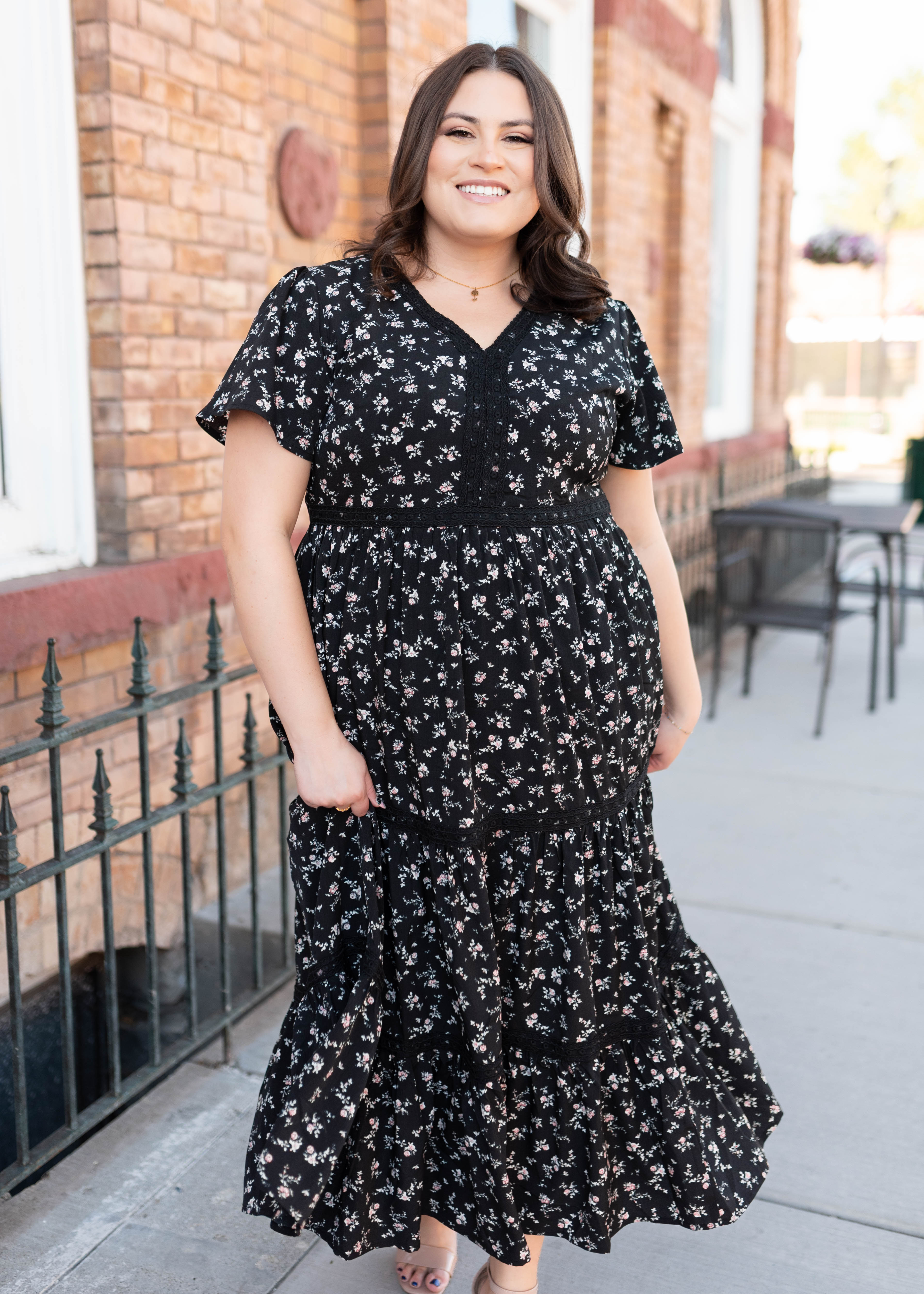 Ellie Black Floral Dress